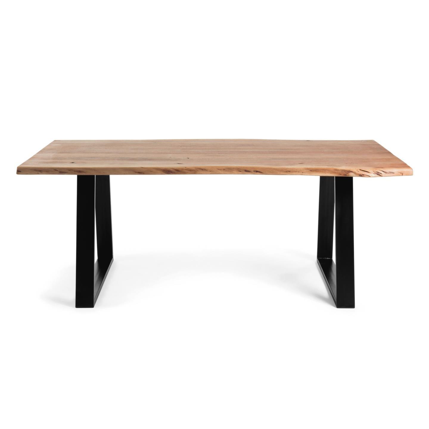 Stół ALAIA lite drewno akacjowe z czarną podstawą La Forma Eye on Design