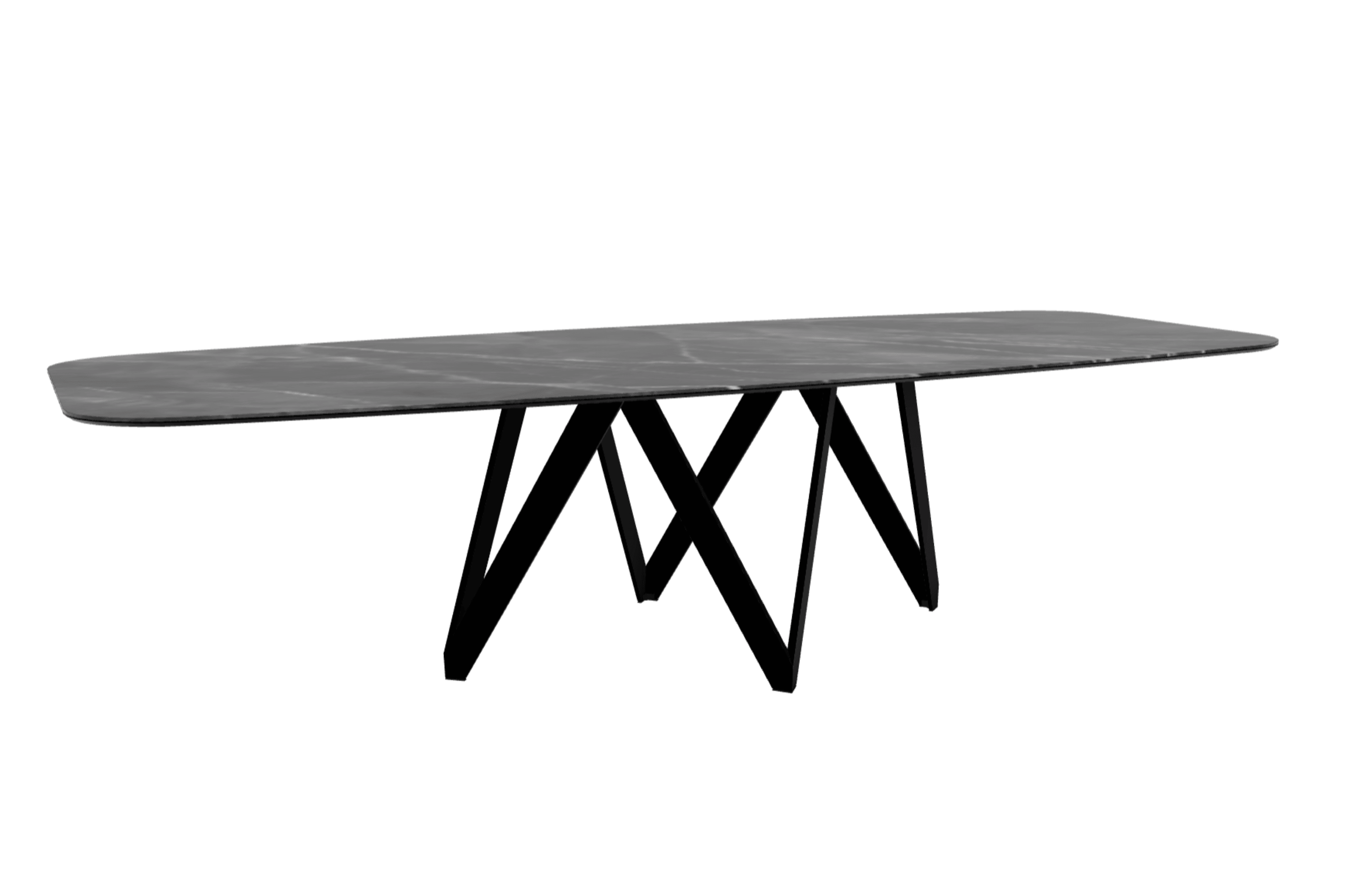 Stół CARTESIO antracytowy marmur z metalową podstawą Calligaris 300 cm matowa czerń Eye on Design