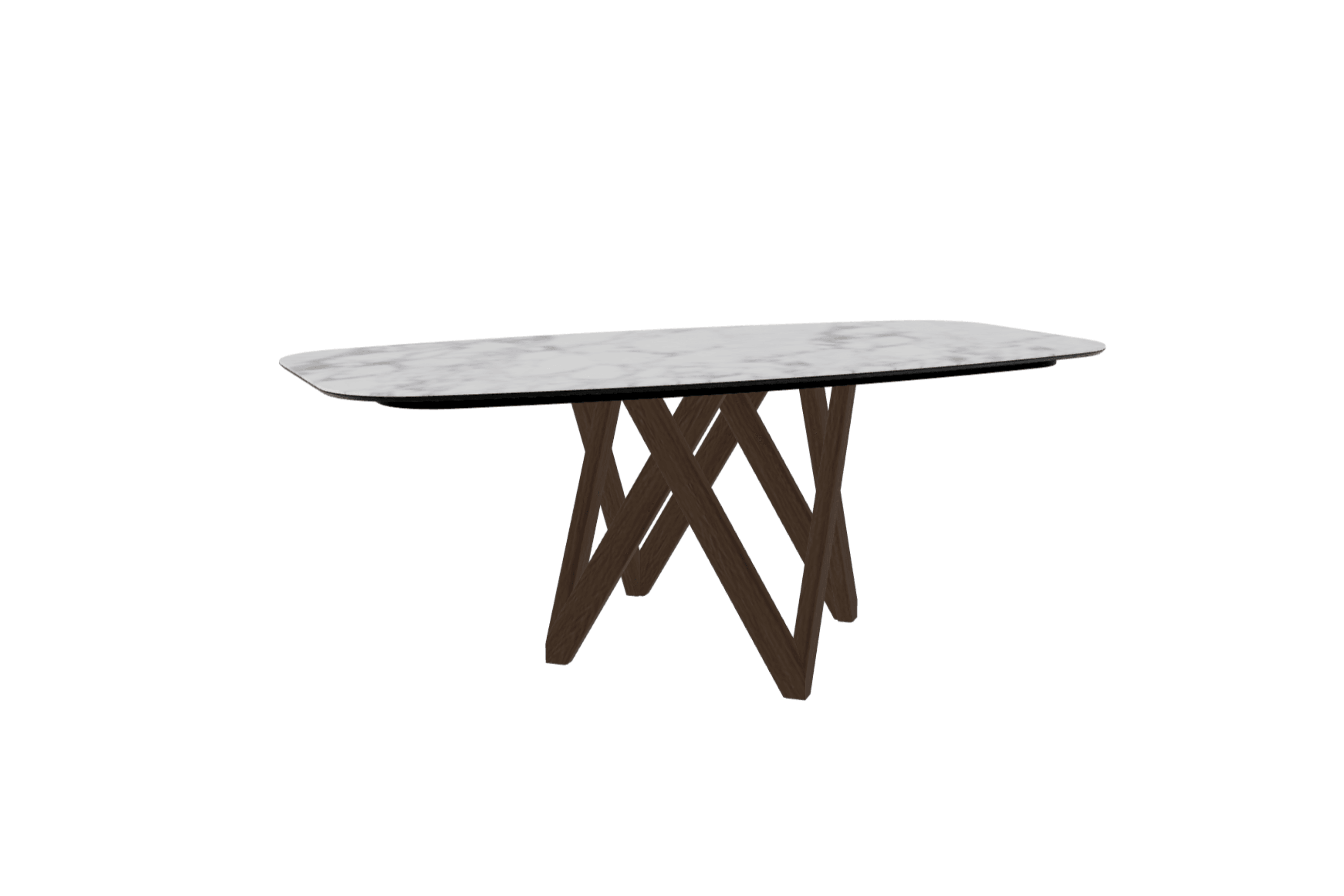 Stół CARTESIO biały marmur z drewnianą podstawą Calligaris 200 cm ciemnobrązowy Eye on Design