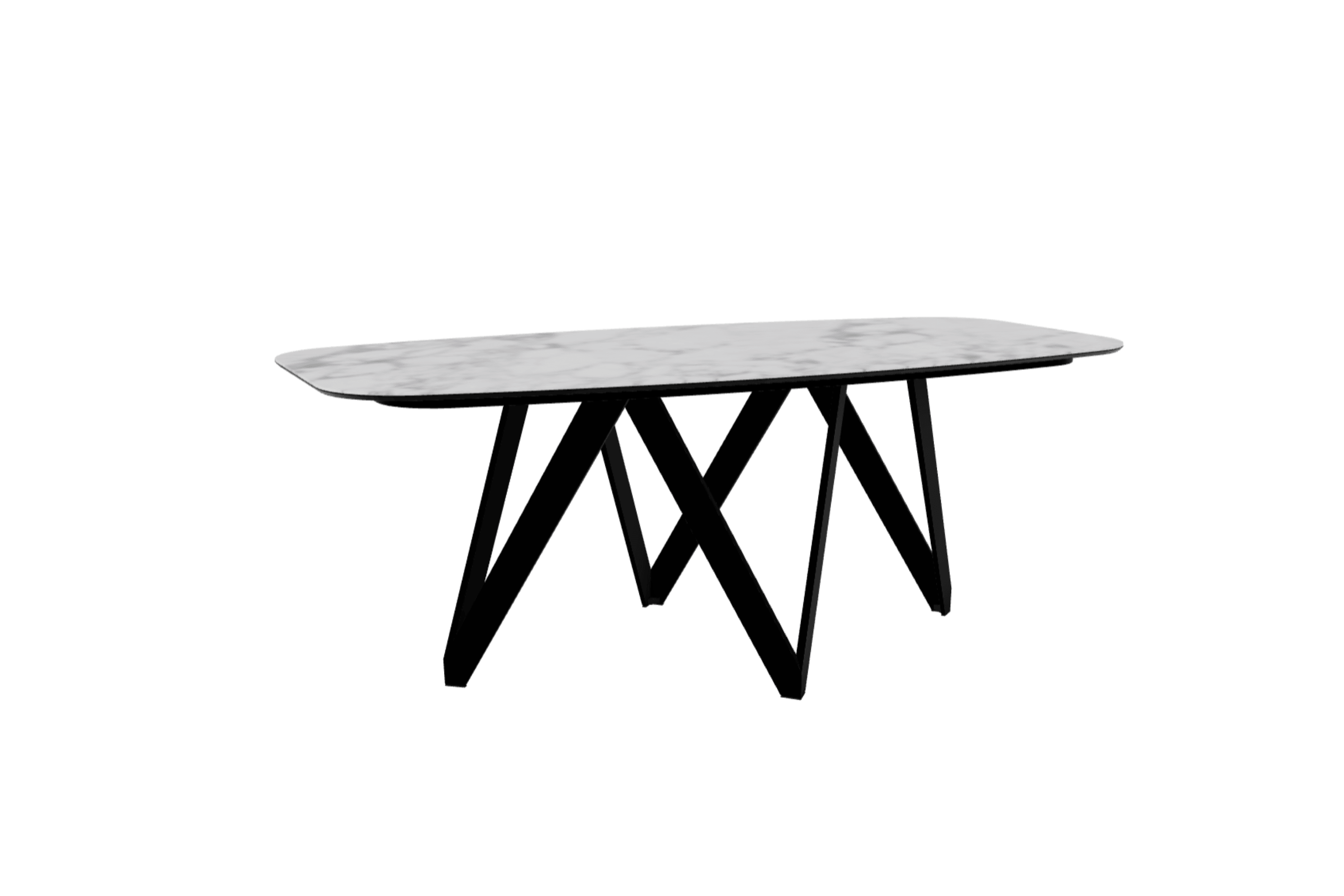 Stół CARTESIO biały marmur z metalową podstawą Calligaris 200 cm matowa czerń Eye on Design