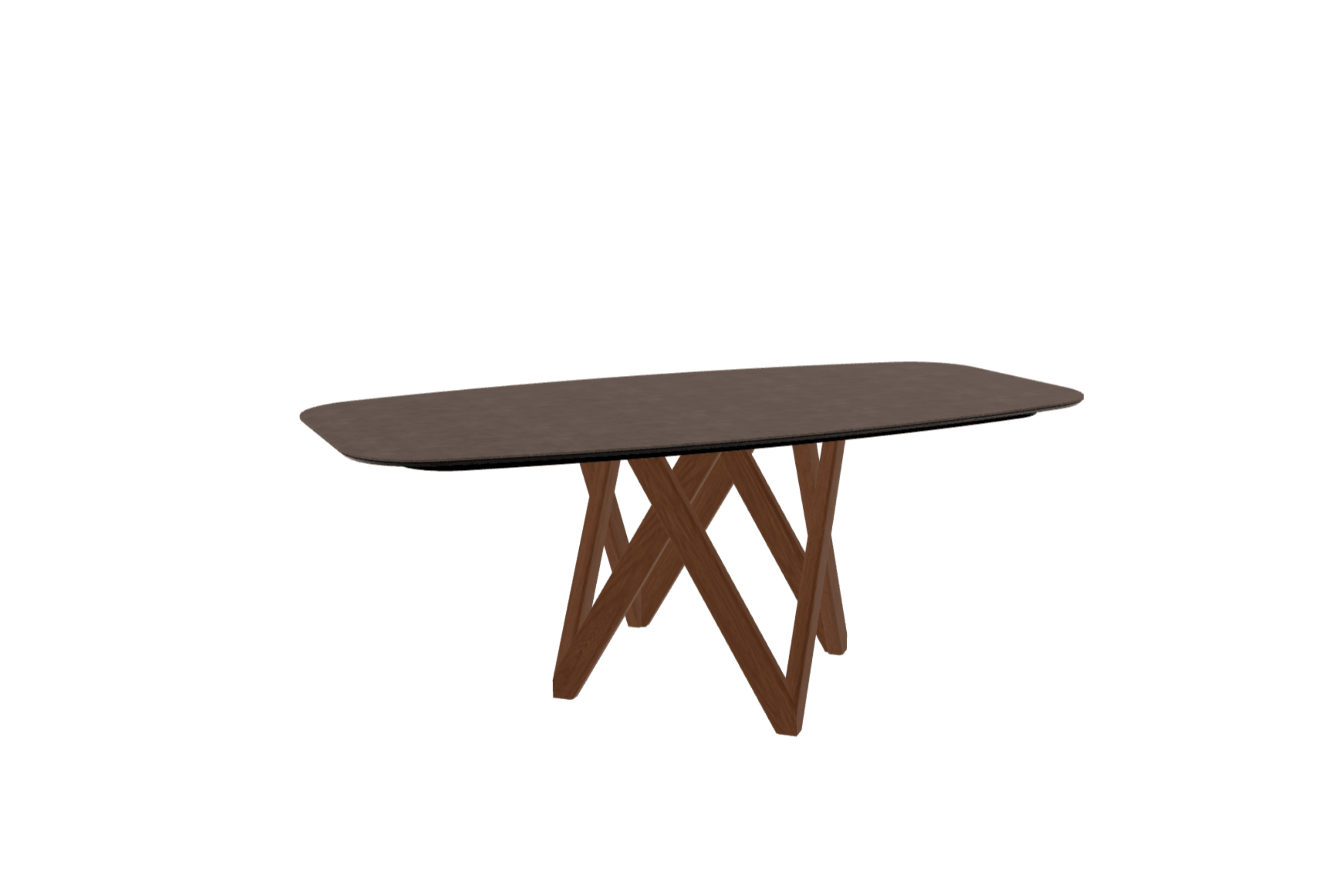 Stół CARTESIO brązowa ceramika z drewnianą podstawą Calligaris 200 cm orzechowy Eye on Design