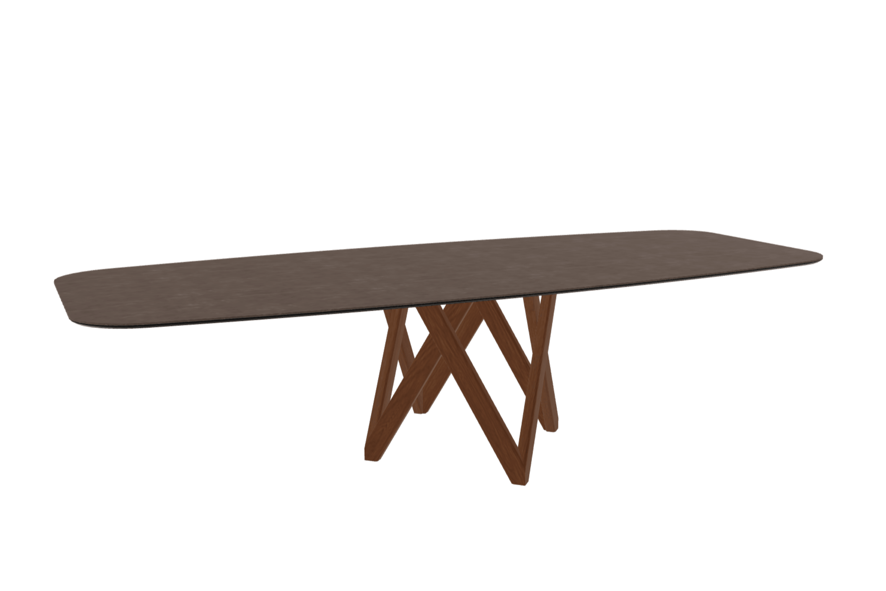 Stół CARTESIO brązowa ceramika z drewnianą podstawą Calligaris 300 cm orzechowy Eye on Design