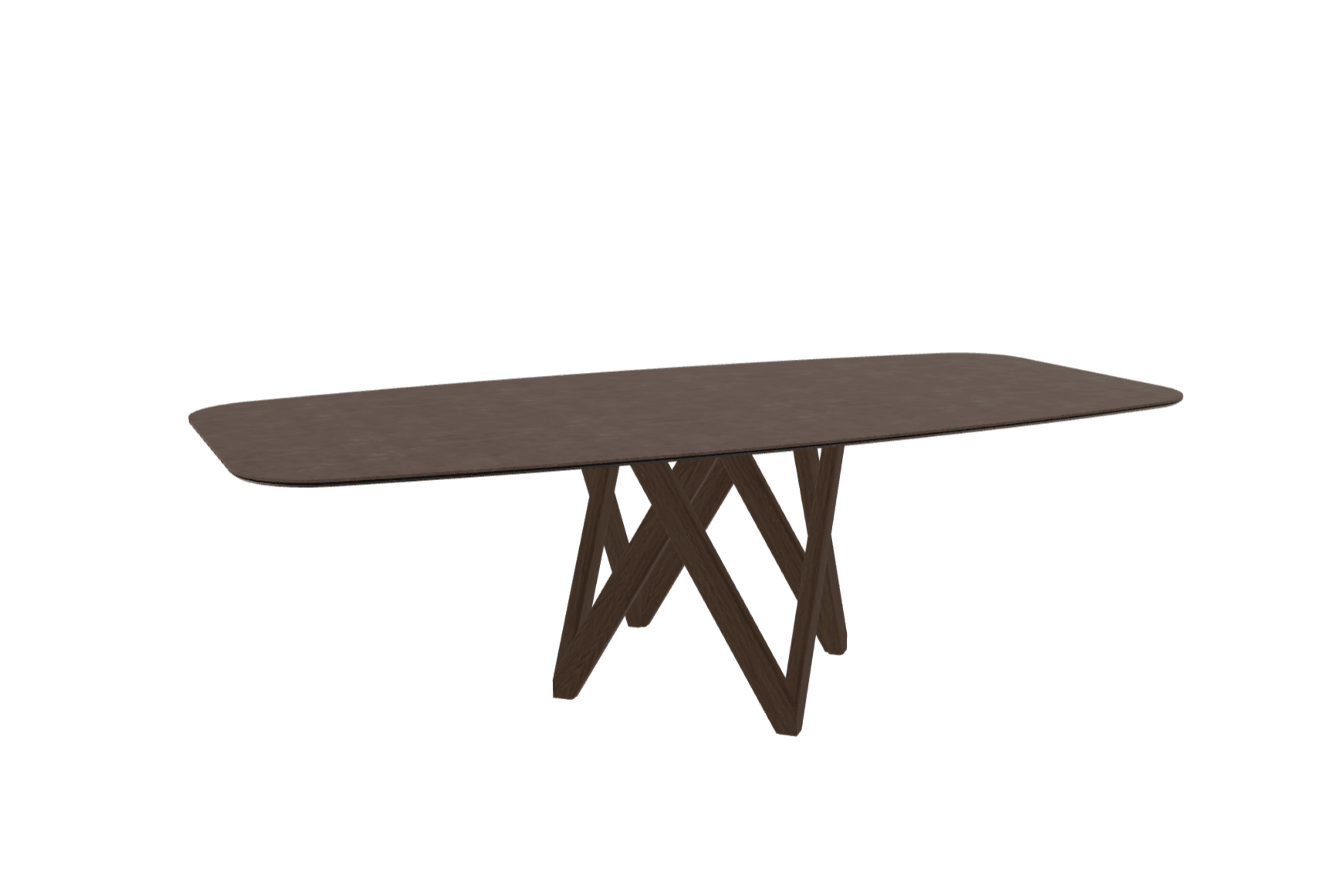 Stół CARTESIO brązowa ceramika z drewnianą podstawą Calligaris 250 cm ciemnobrązowy Eye on Design