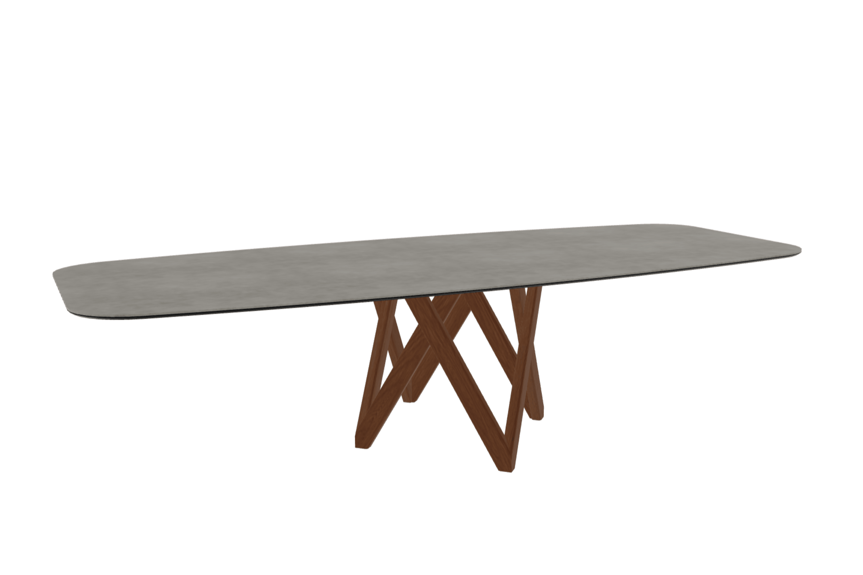 Stół CARTESIO jasnoszara ceramika z drewnianą podstawą Calligaris 300 cm orzechowy Eye on Design