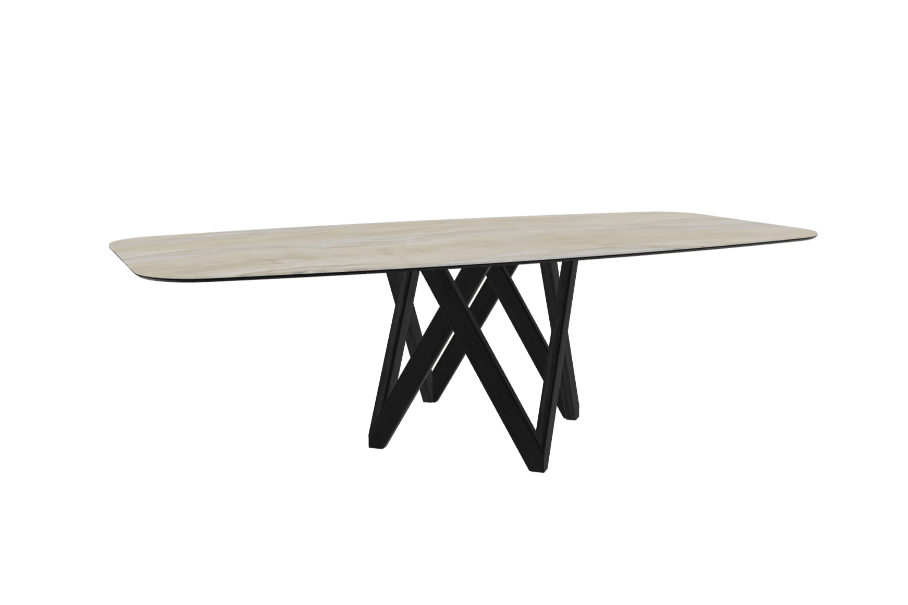 Stół CARTESIO piaskowy marmur z drewnianą podstawą Calligaris 250 cm matowa czerń Eye on Design