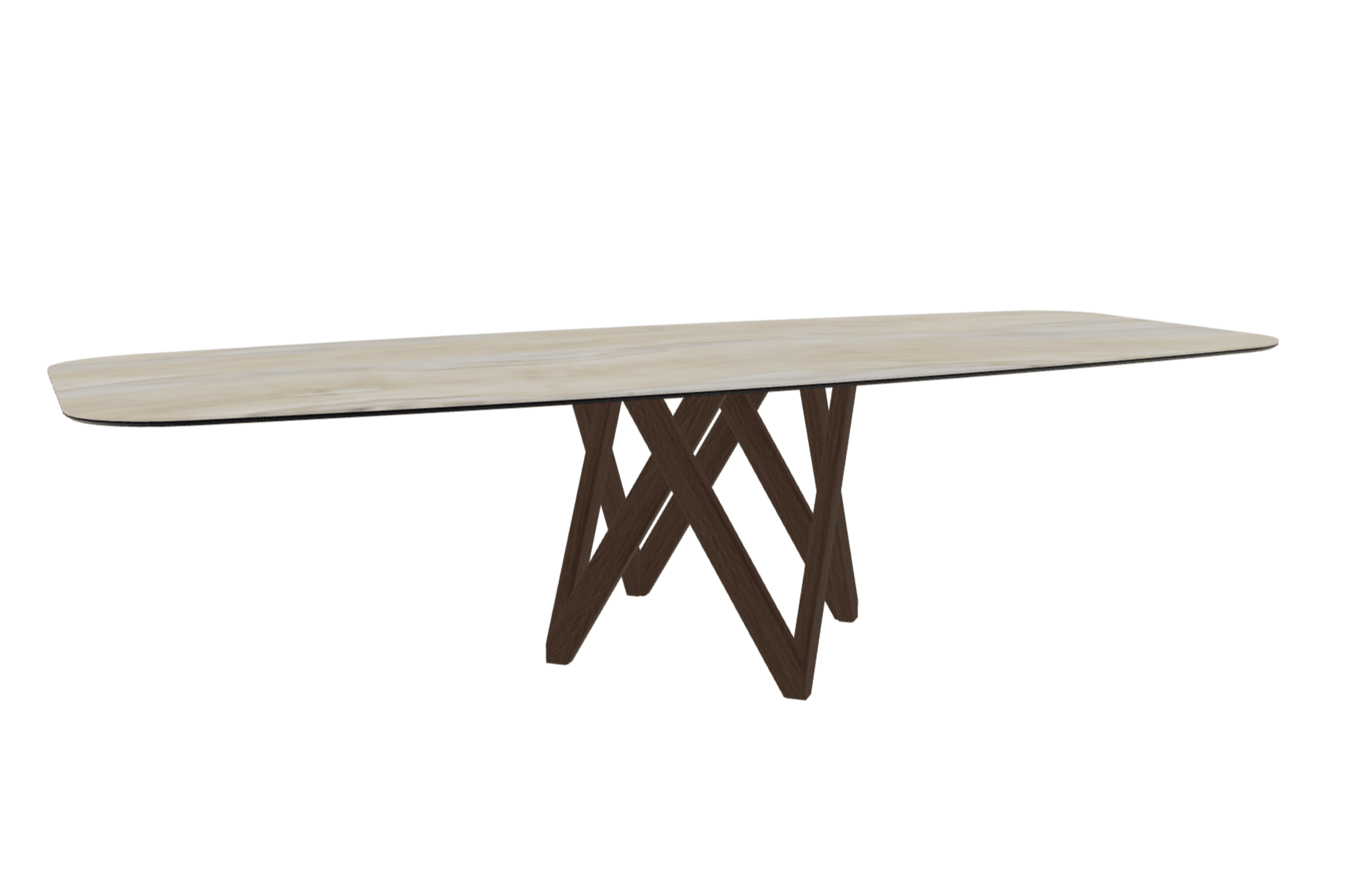 Stół CARTESIO piaskowy marmur z drewnianą podstawą Calligaris 300 cm ciemnobrązowy Eye on Design