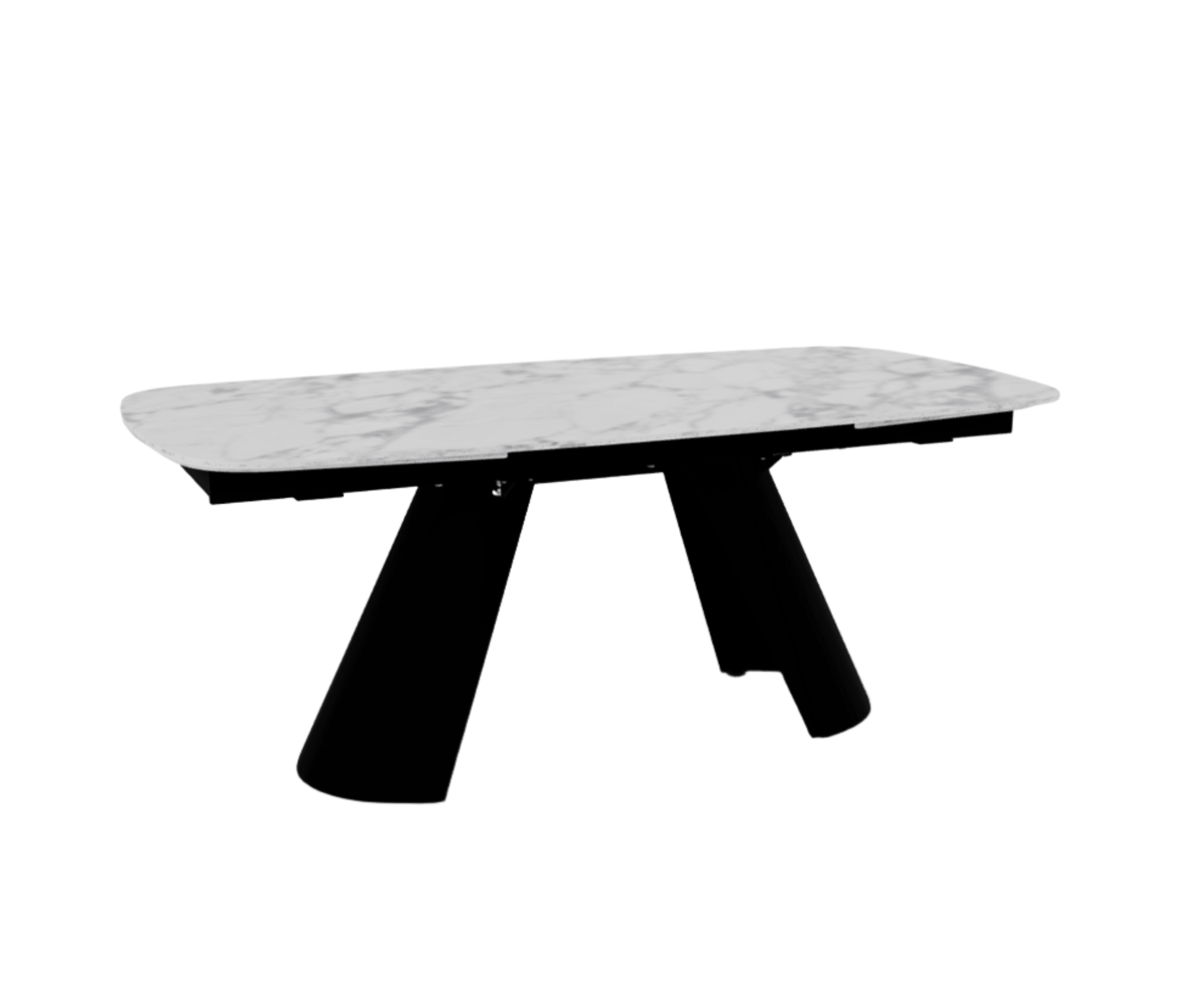 Stół elipsa rozkładany APIAN biały marmur Calligaris matowa czerń matowa czerń Eye on Design