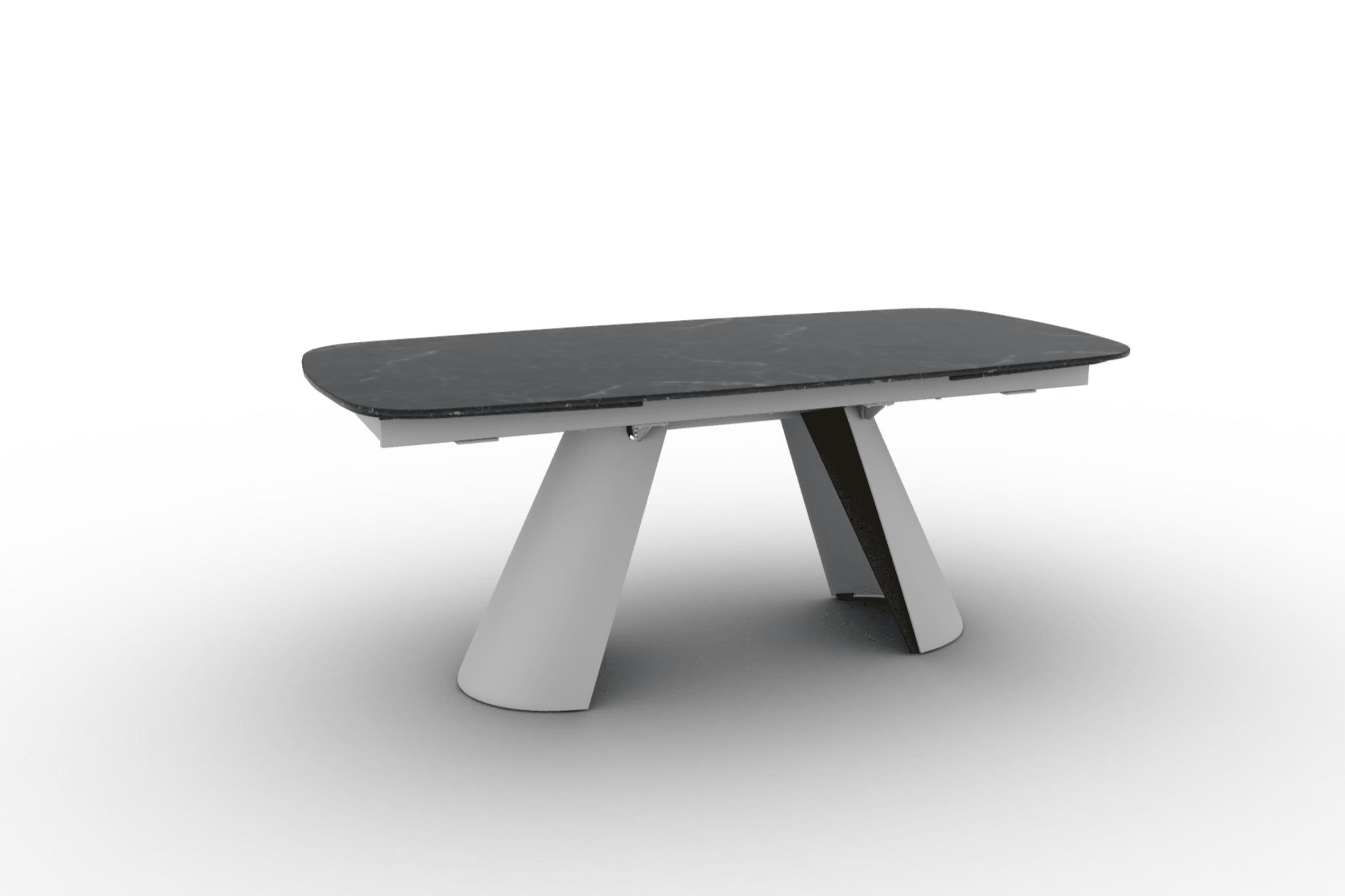 Stół elipsa rozkładany APIAN czarny marmur Calligaris matowa biel matowy brąz Eye on Design
