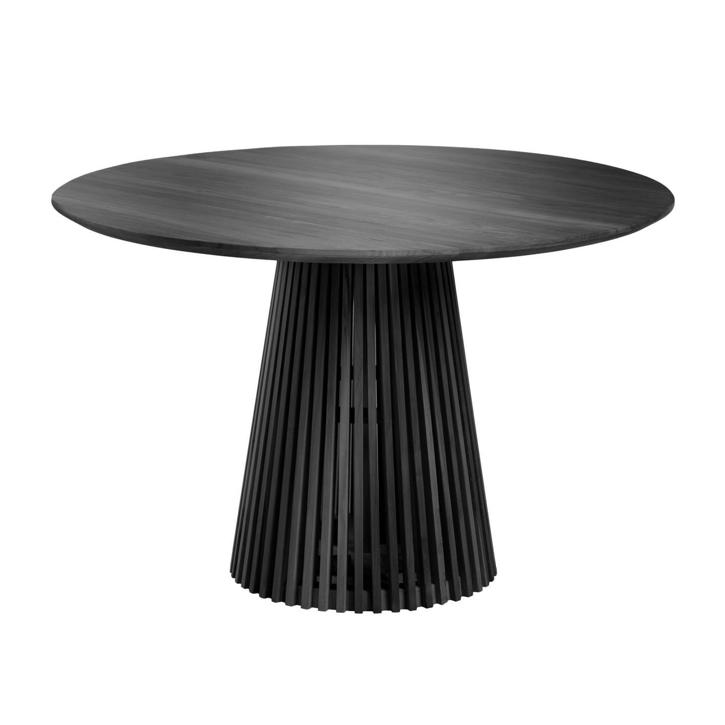 Stół JEANETTE czarne drewno tekowe La Forma 120 cm Eye on Design