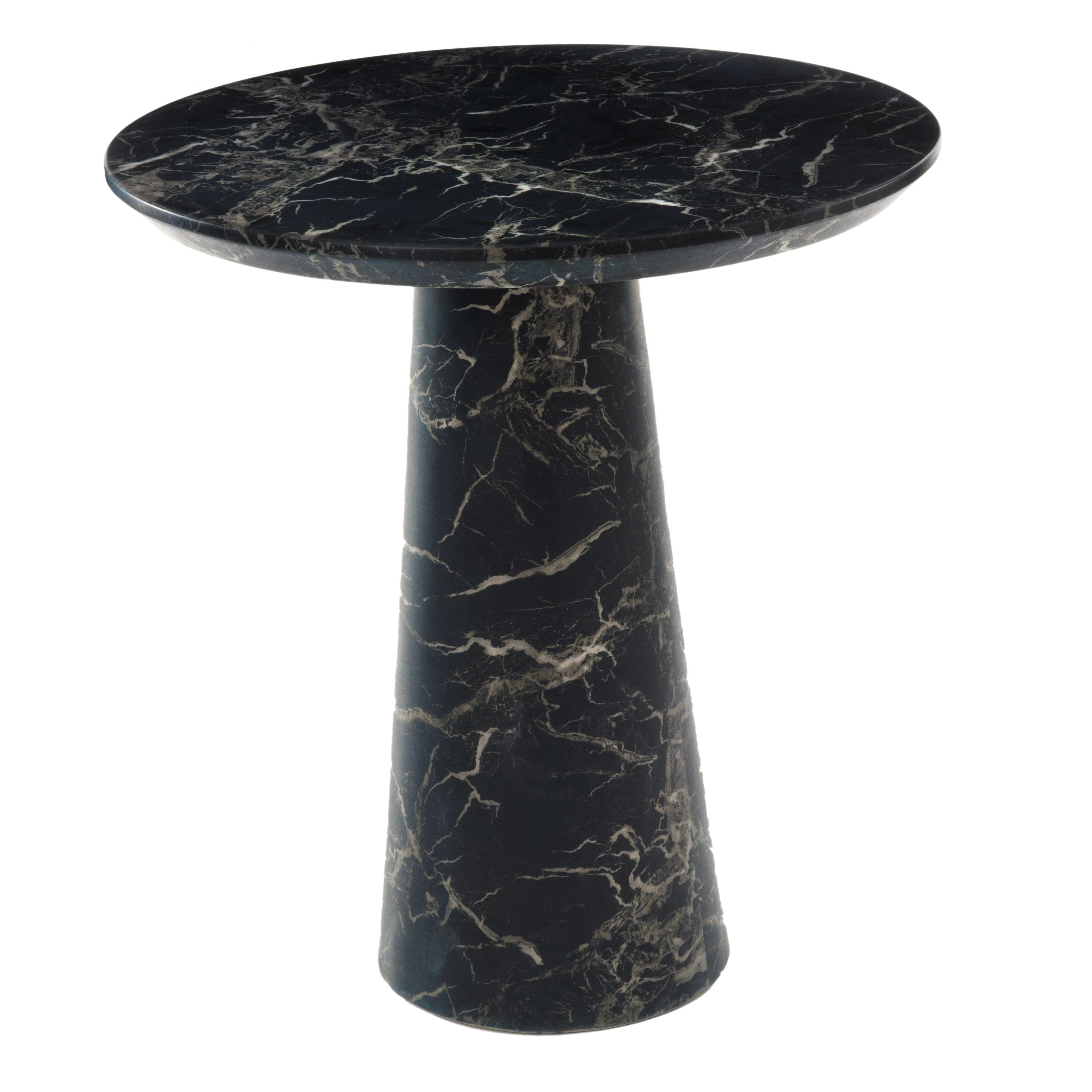 Stół MARBLE LOOK DISC czarny Pols Potten Eye on Design