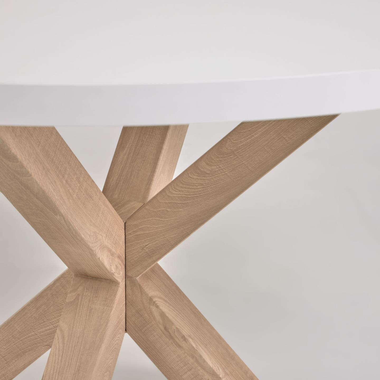 Stół okrągły ARGO biały z drewnianą podstawą La Forma Eye on Design