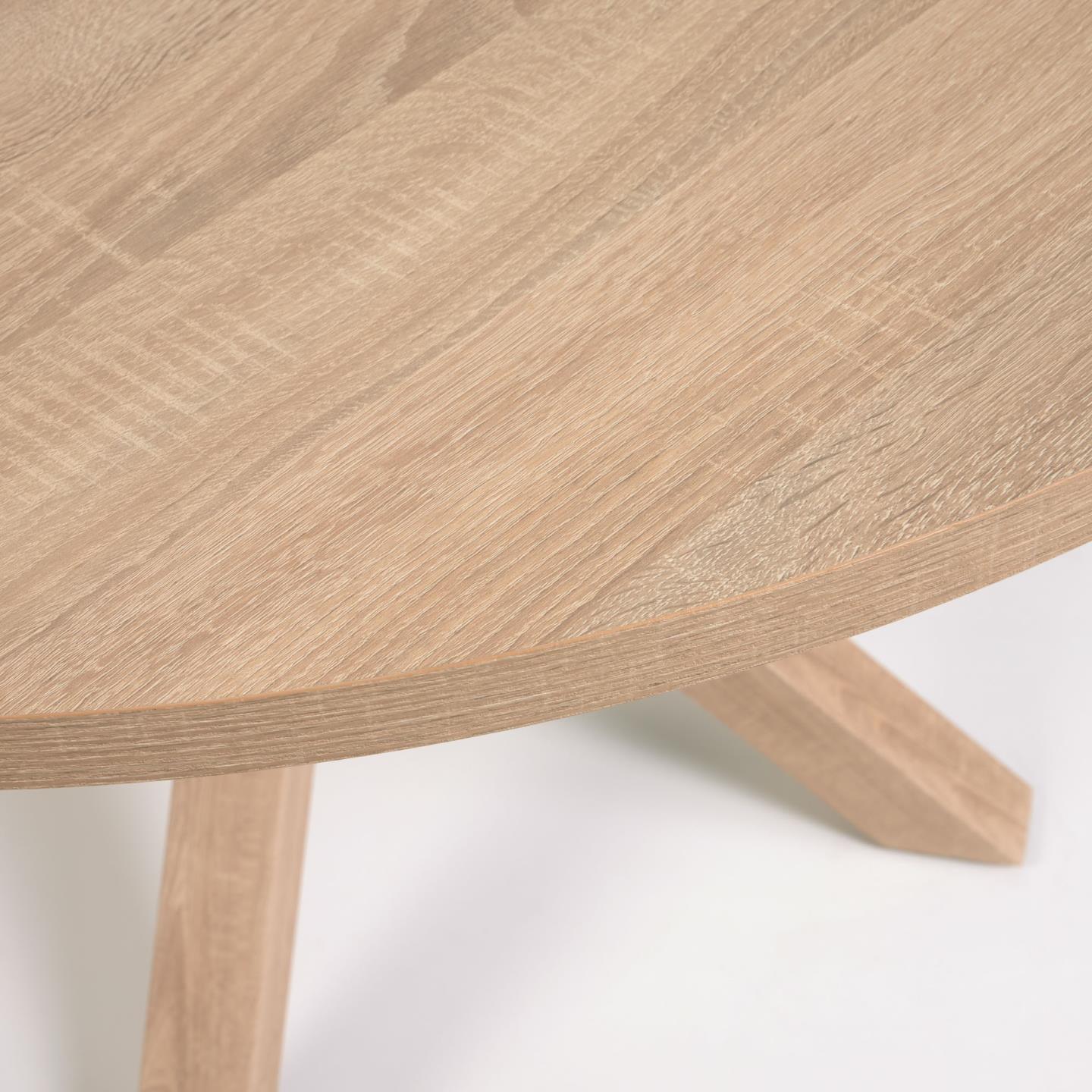 Stół okrągły ARGO drewniany blat z drewnianą podstawą La Forma Eye on Design