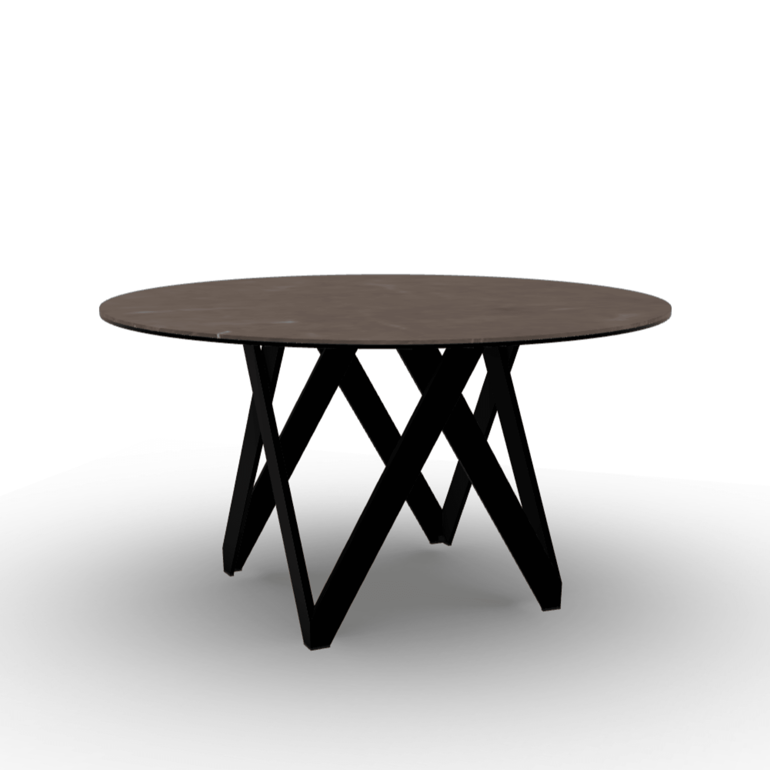 Stół okrągły CARTESIO brązowa ceramika Calligaris 140 cm czarny matowy metal Eye on Design