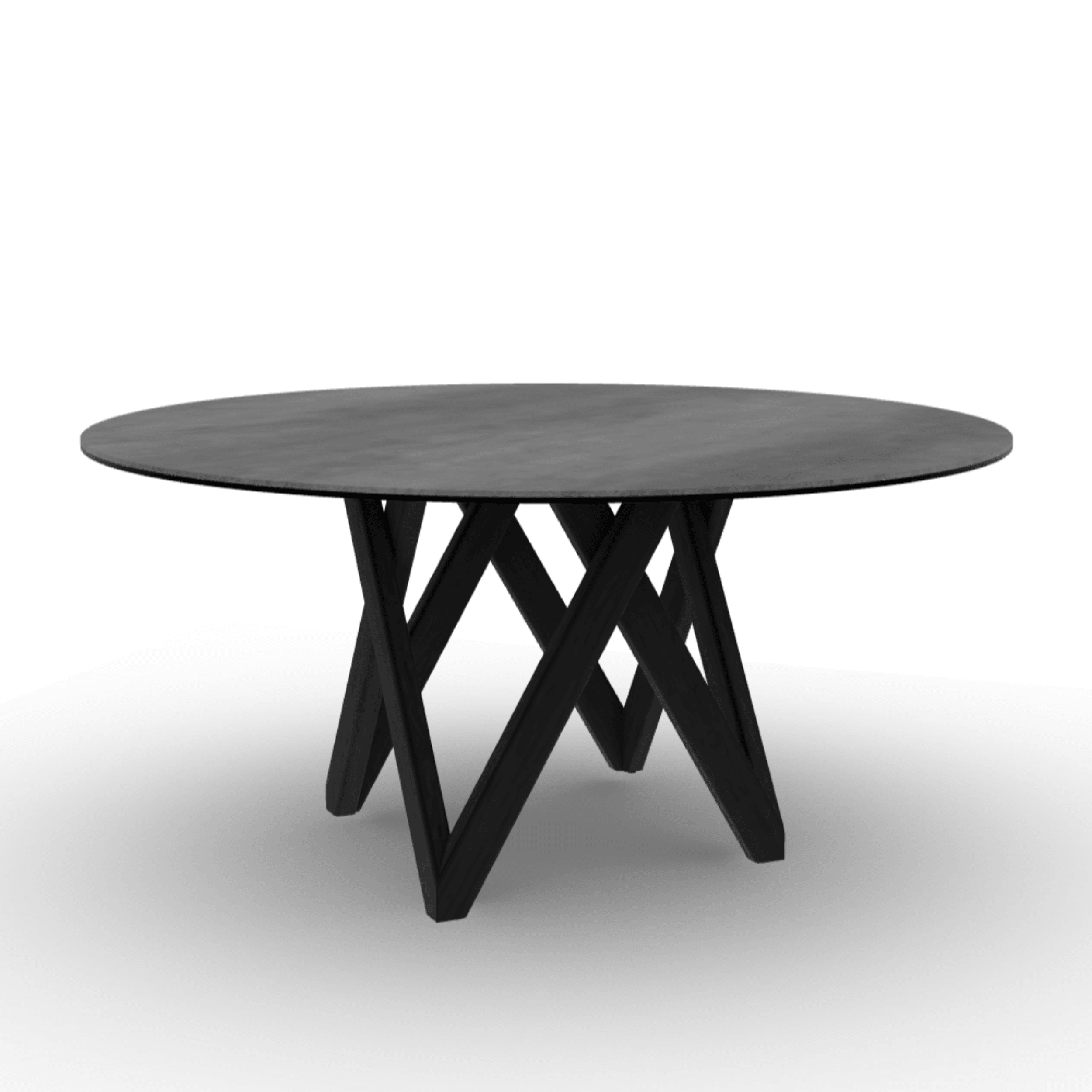Stół okrągły CARTESIO cement Calligaris 160 cm ciemnobrązowe drewno Eye on Design