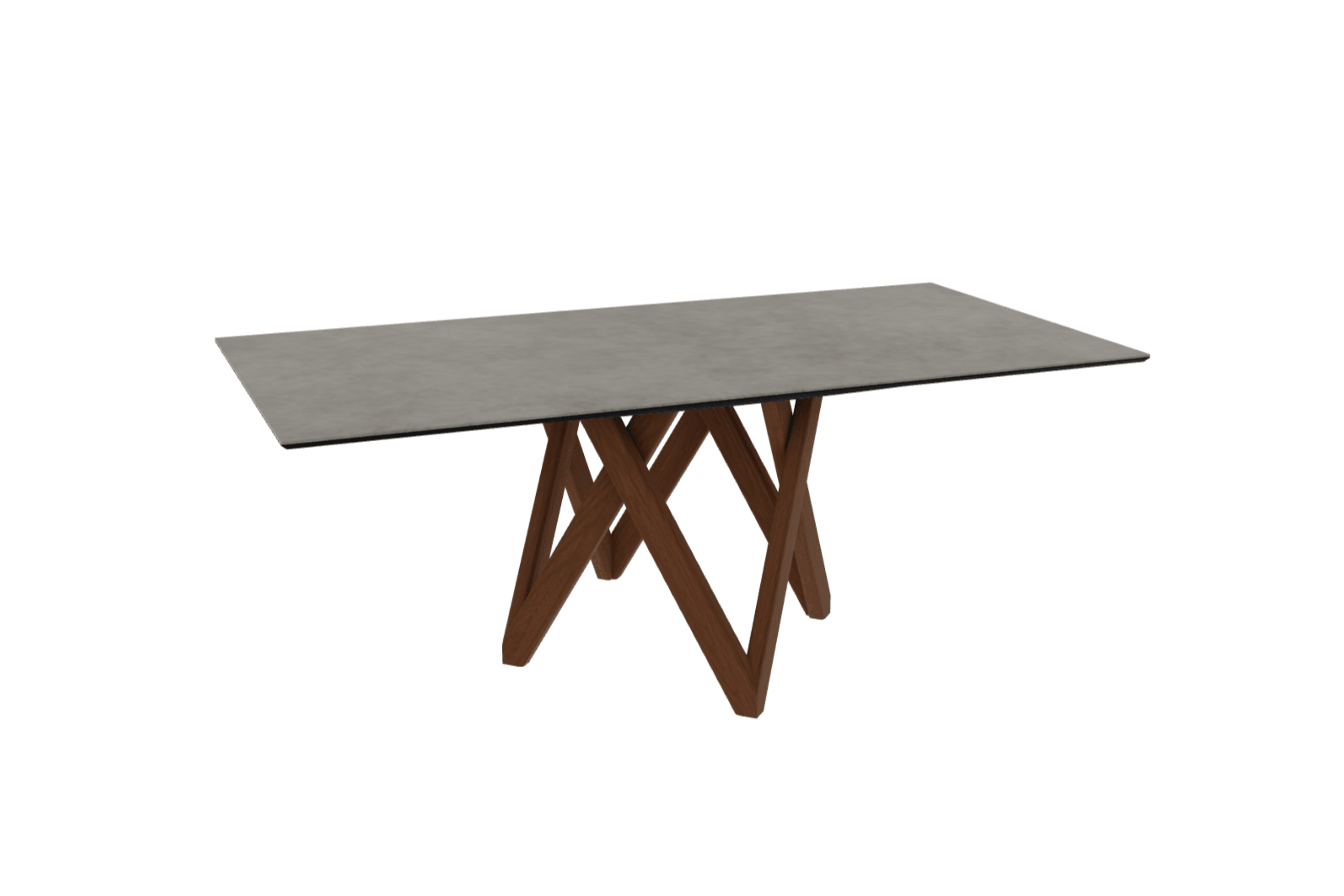 Stół prostokątny CARTESIO jasnoszara ceramika z drewnianą podstawą Calligaris 200 cm orzechowy Eye on Design