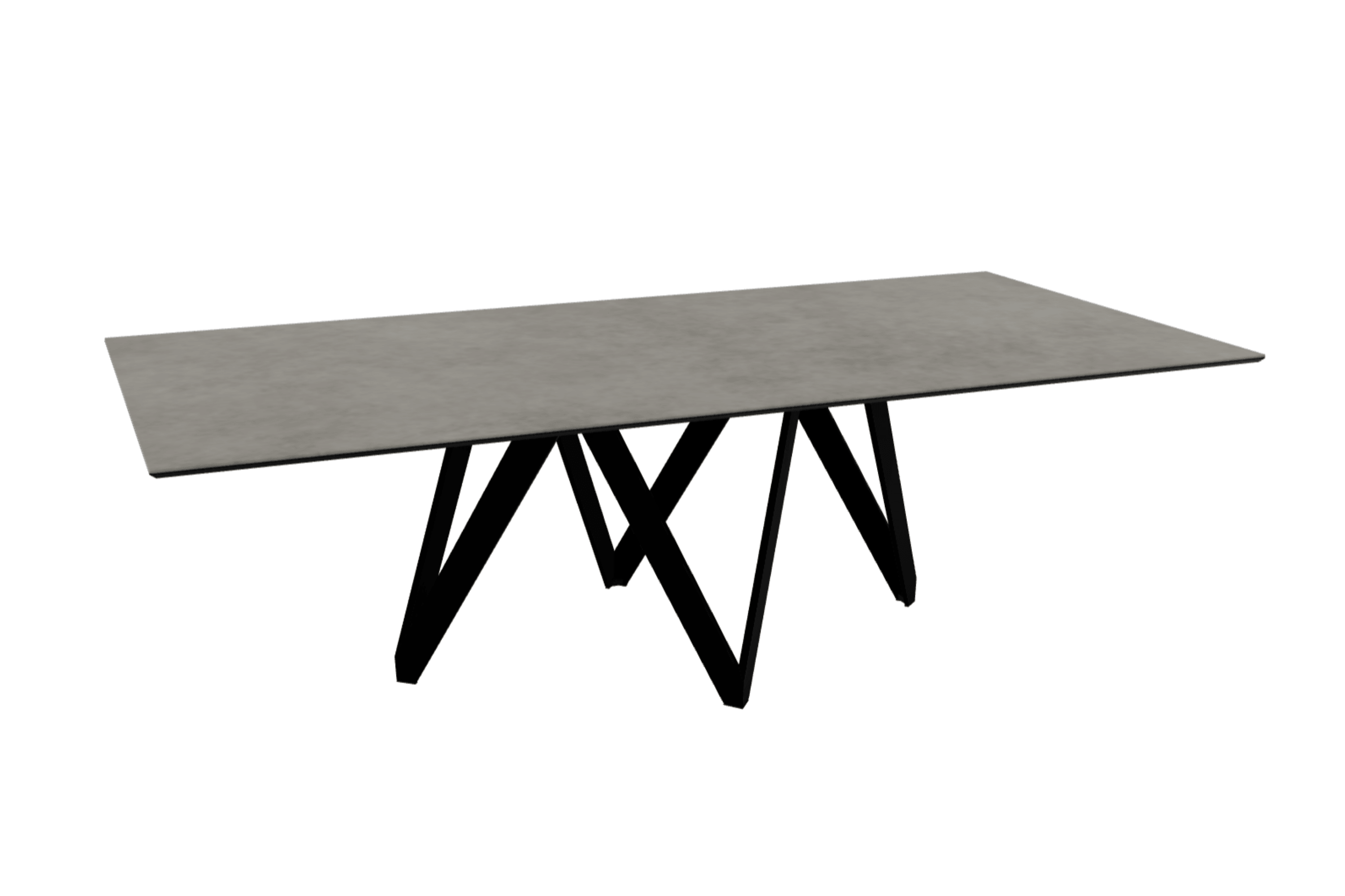Stół prostokątny CARTESIO jasnoszara ceramika z metalową podstawą Calligaris 250 cm matowa czerń Eye on Design