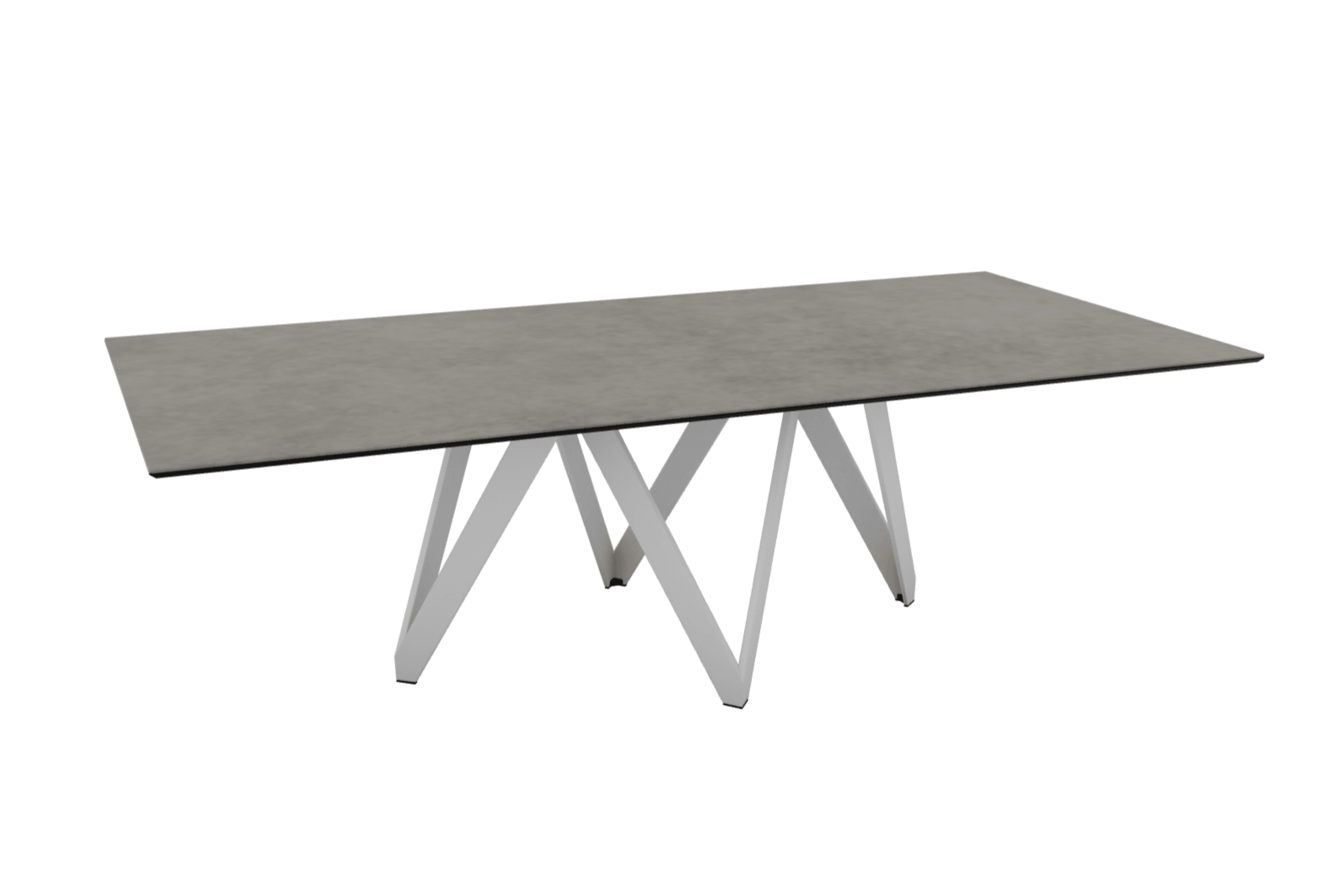 Stół prostokątny CARTESIO jasnoszara ceramika z metalową podstawą Calligaris 250 cm matowa biel Eye on Design