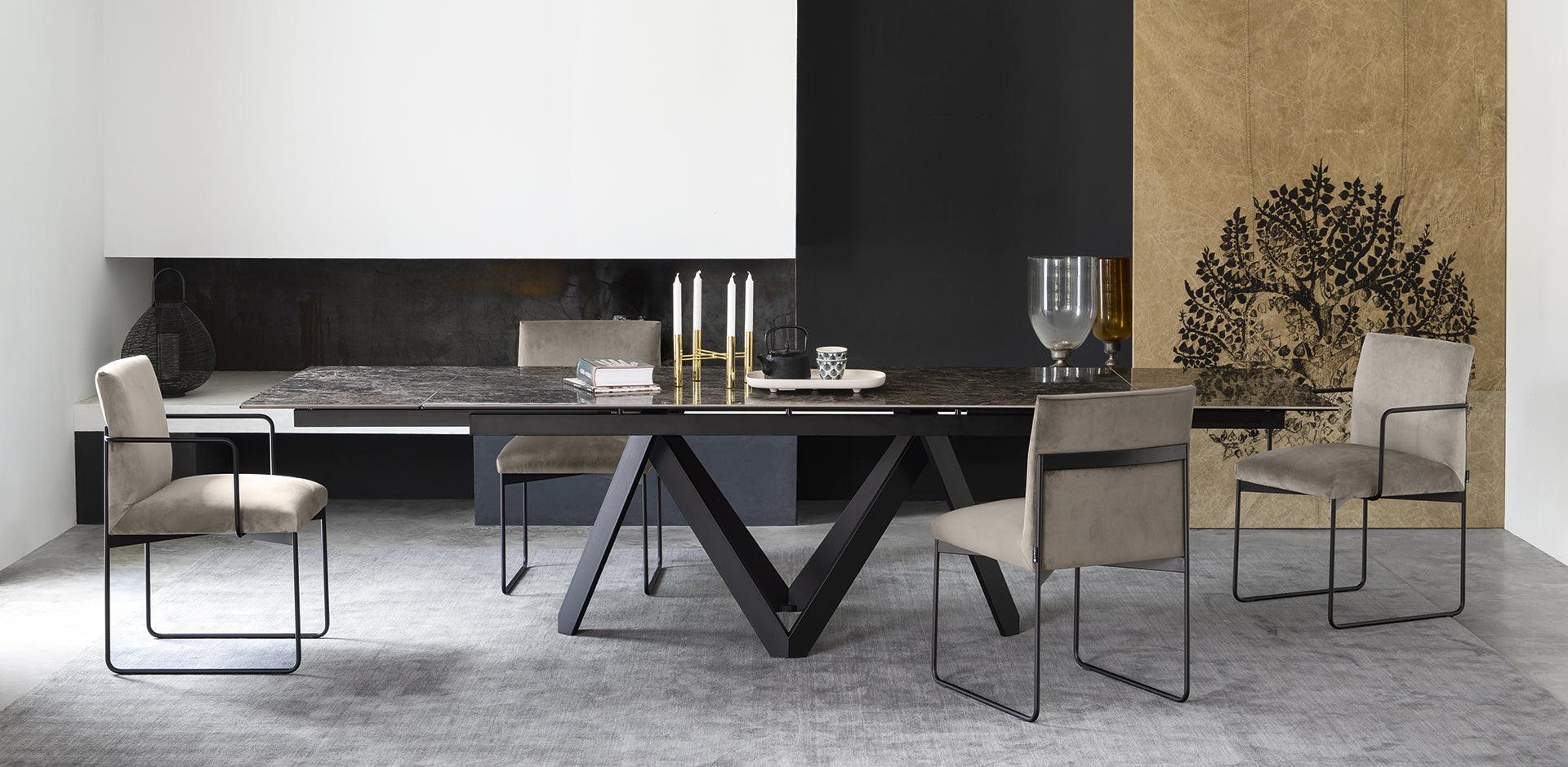 Stół prostokątny rozkładany CARTESIO kremowy marmur Calligaris Eye on Design