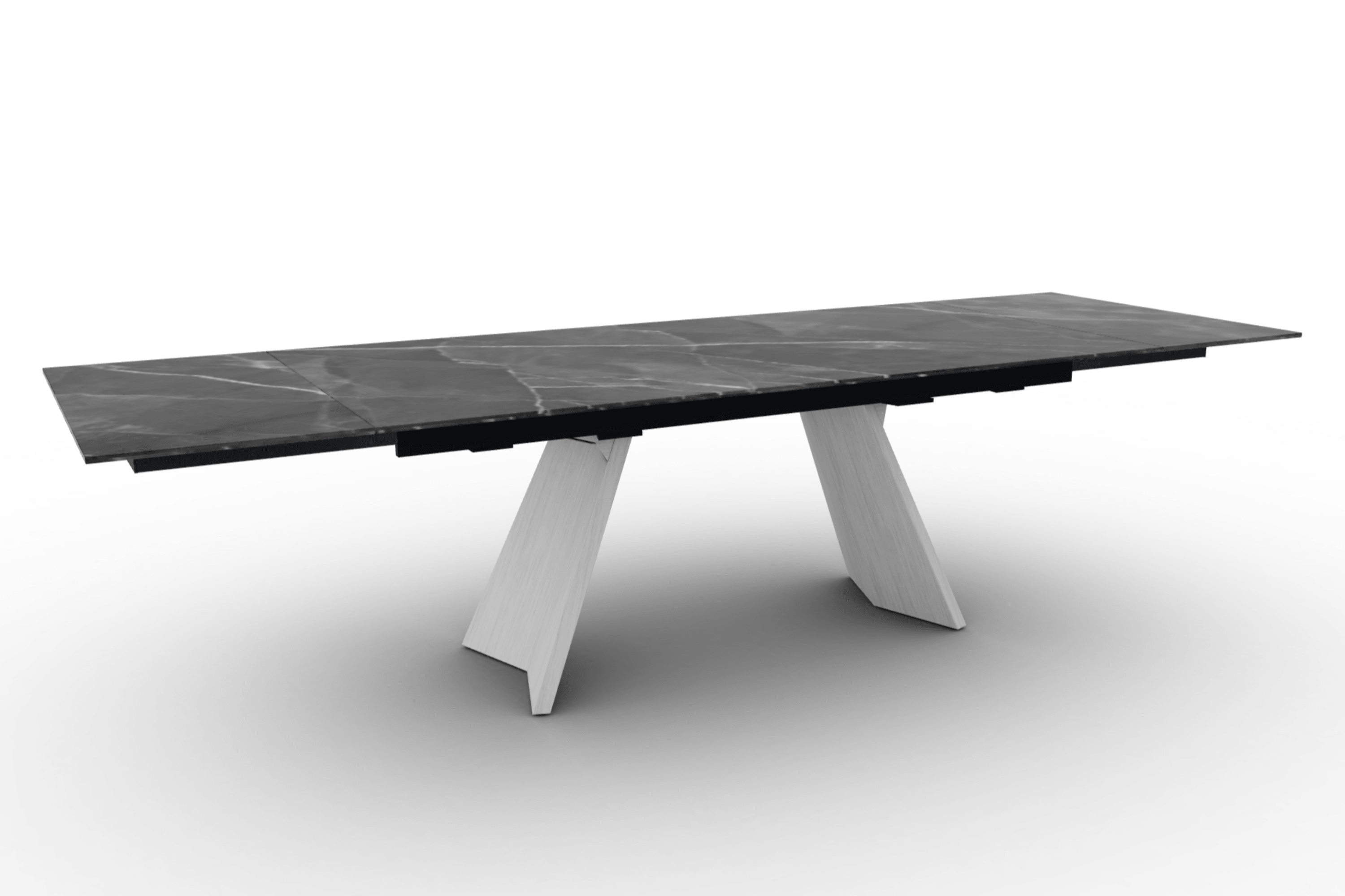 Stół prostokątny rozkładany ICARO antracytowy marmur – drewno, Calligaris