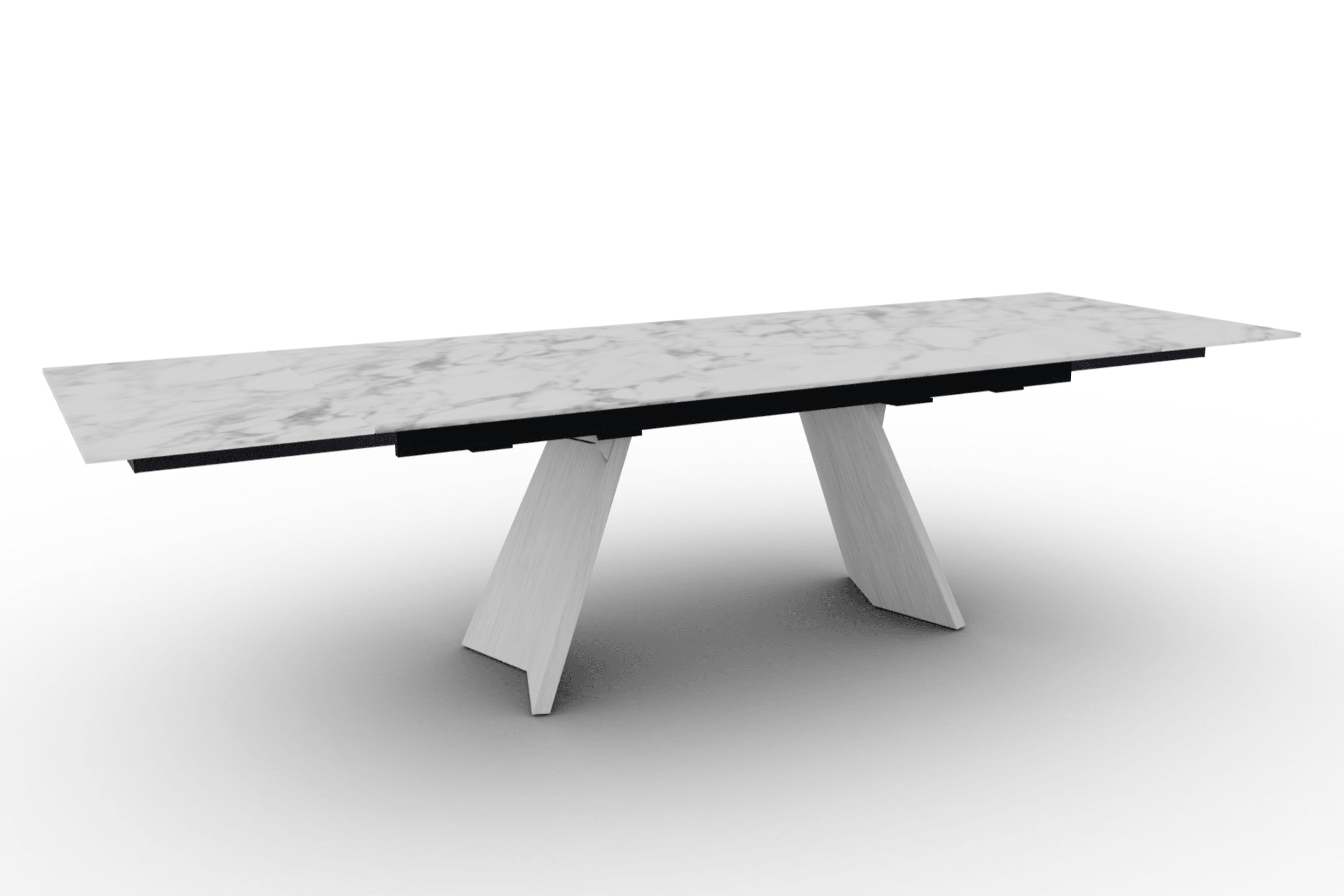Stół prostokątny rozkładany ICARO biały marmur – drewno, Calligaris