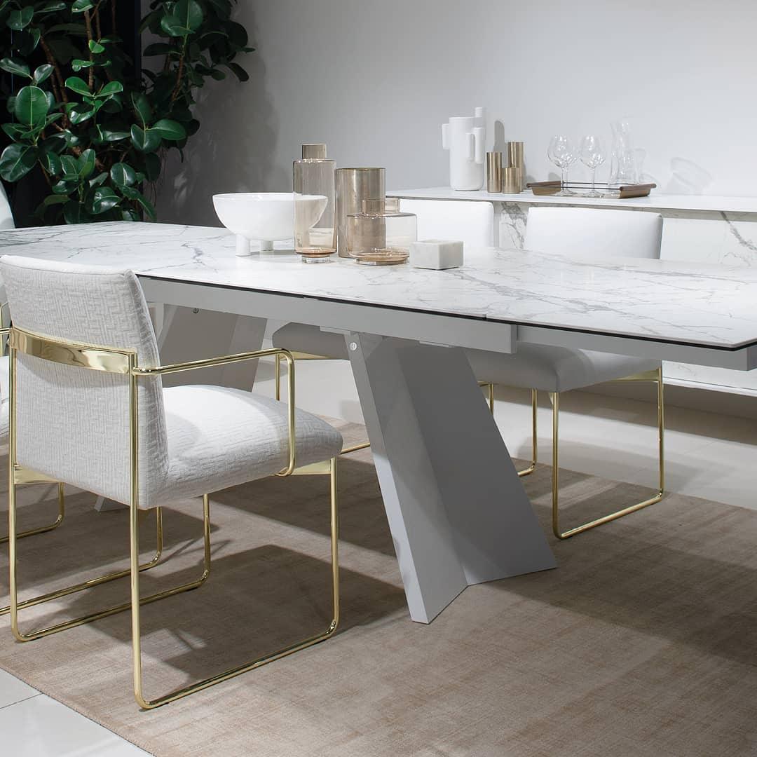 Stół prostokątny rozkładany ICARO czarny marmur do jadalni – Calligaris
