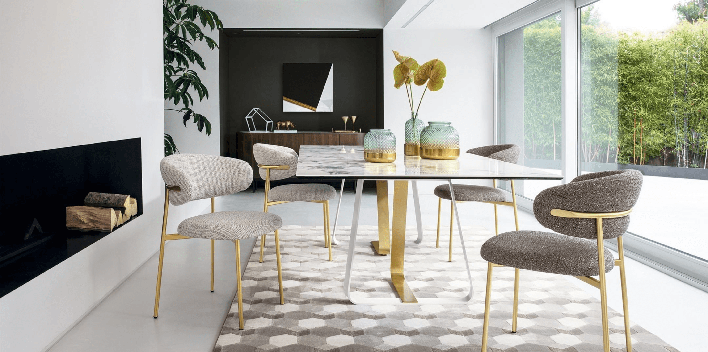 Stół prostokątny SUNSHINE antracytowy marmur Calligaris Eye on Design