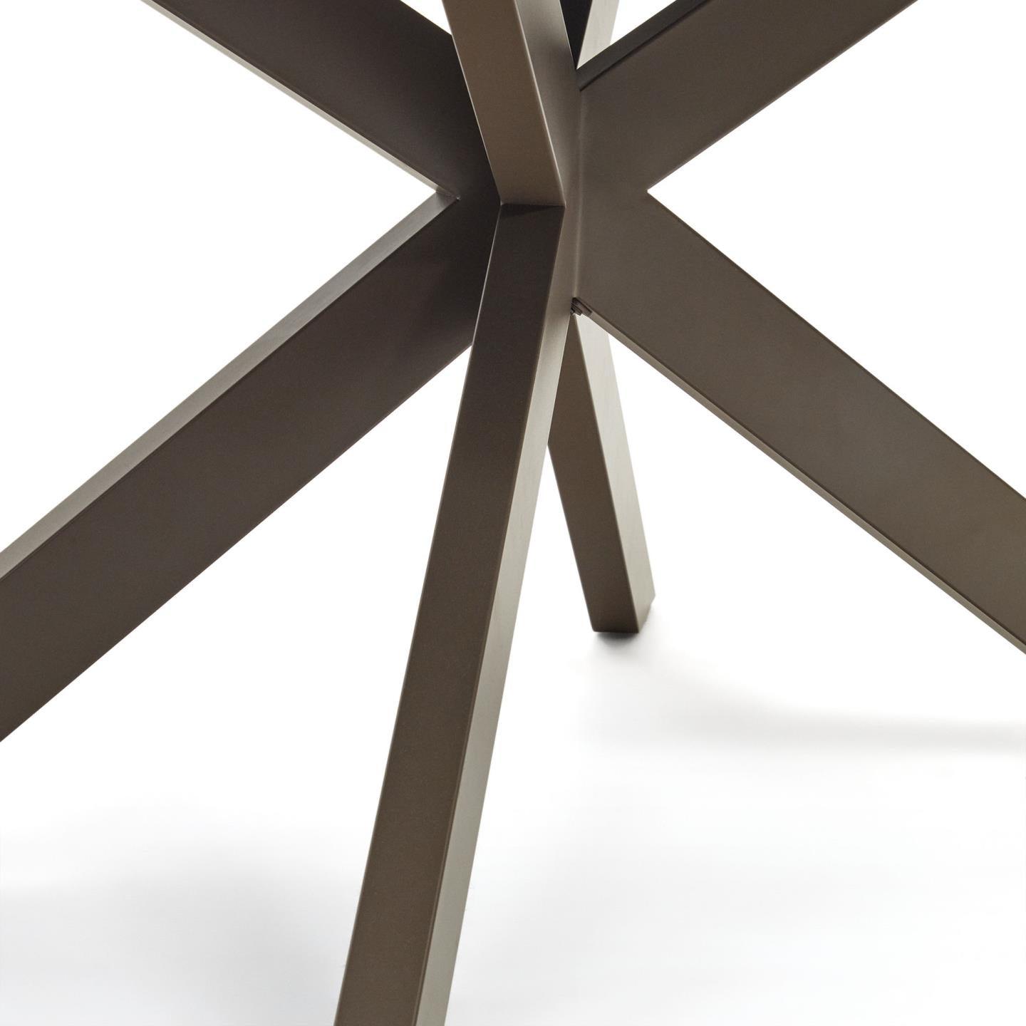 Stół rozkładany ATMINDA porcelanowy blat z brązową podstawą La Forma Eye on Design