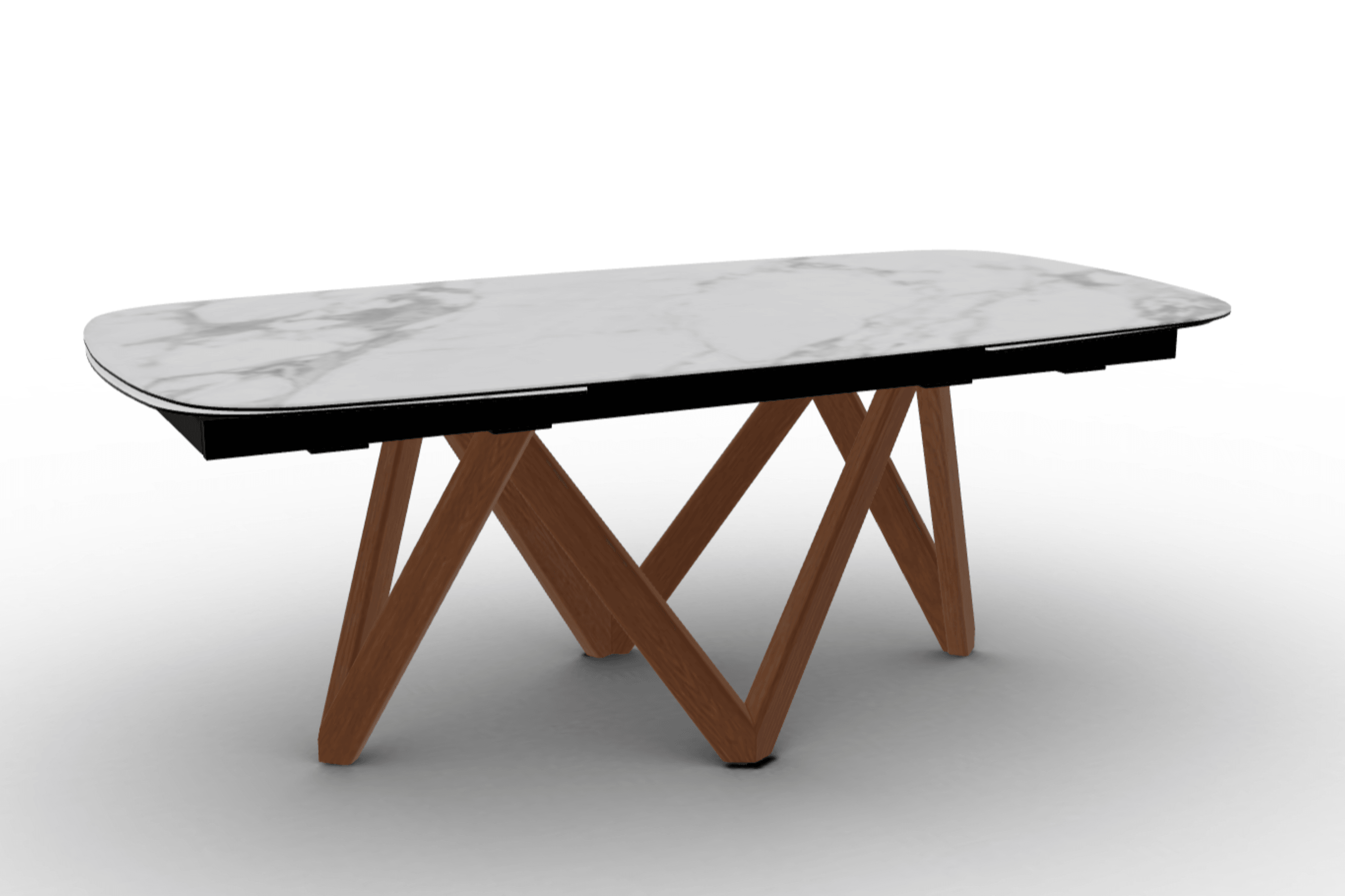 Stół rozkładany CARTESIO biały marmur Calligaris 200 cm orzechowe drewno Eye on Design