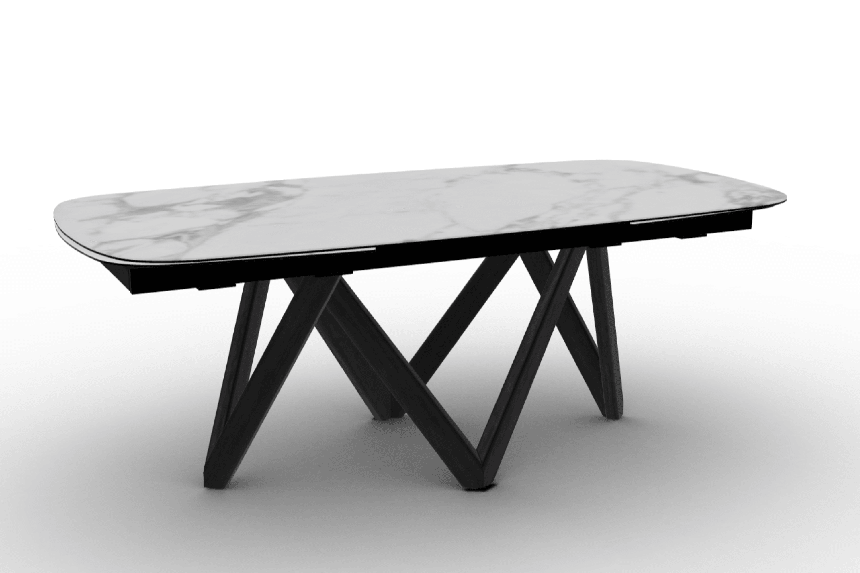 Stół rozkładany CARTESIO biały marmur Calligaris 200 cm czarne matowe drewno Eye on Design
