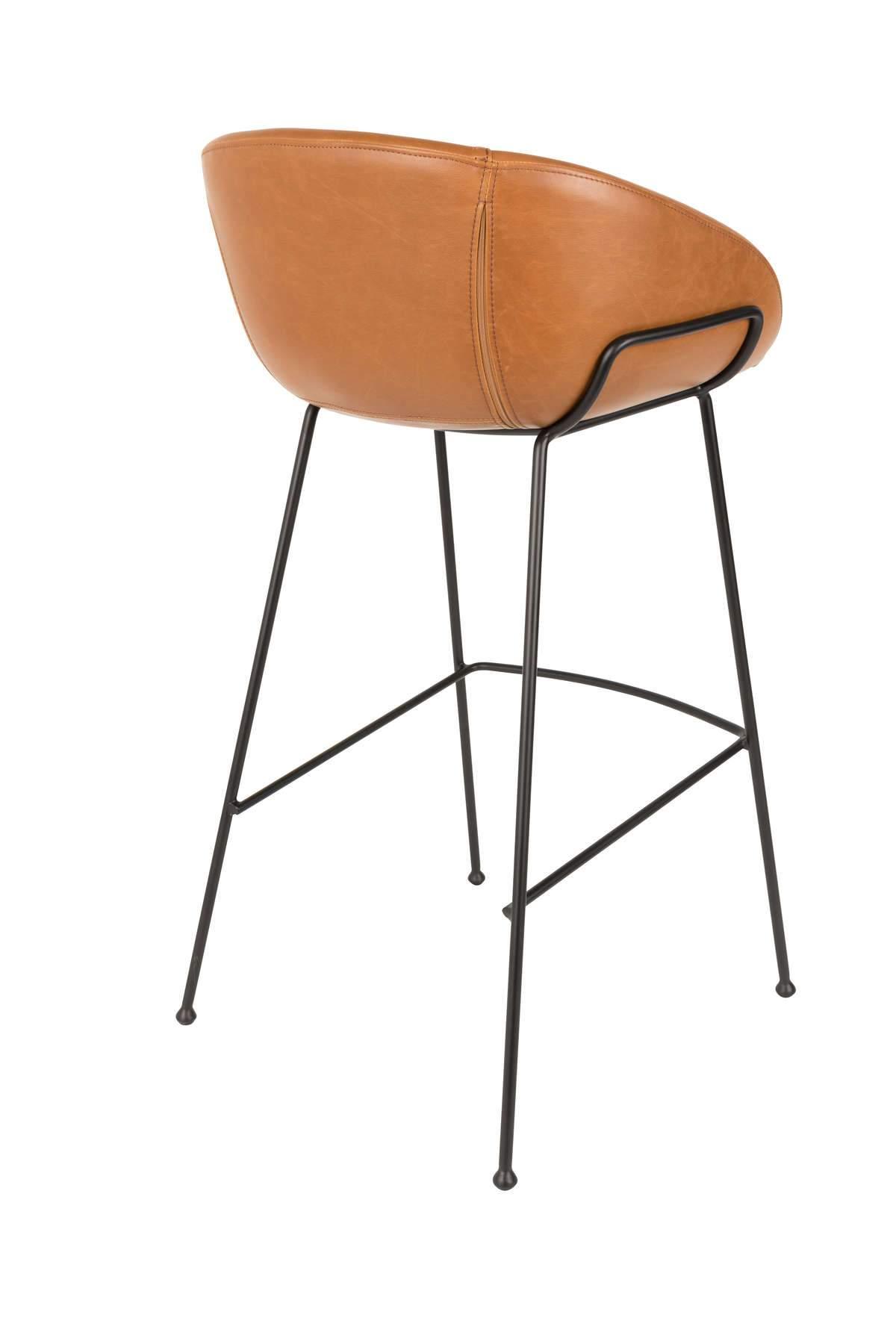 Stołek barowy FESTON ekoskóra brązowy Zuiver Eye on Design