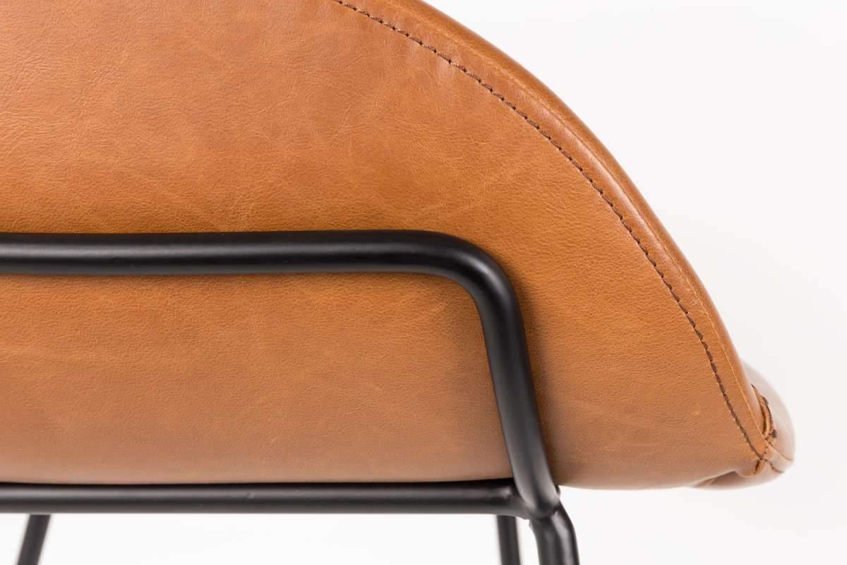 Stołek barowy FESTON ekoskóra brązowy Zuiver Eye on Design
