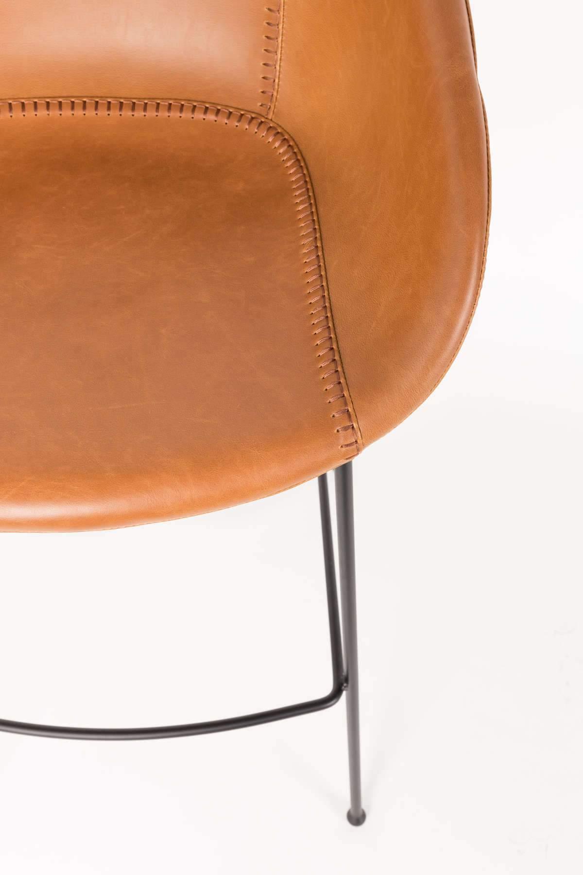 Stołek barowy FESTON ekoskóra brązowy Zuiver Eye on Design