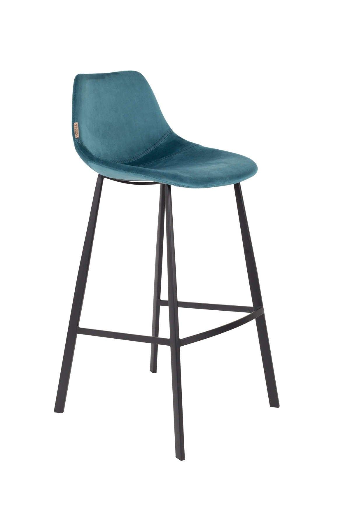 Stołek barowy FRANKY 80 niebieski Dutchbone Eye on Design