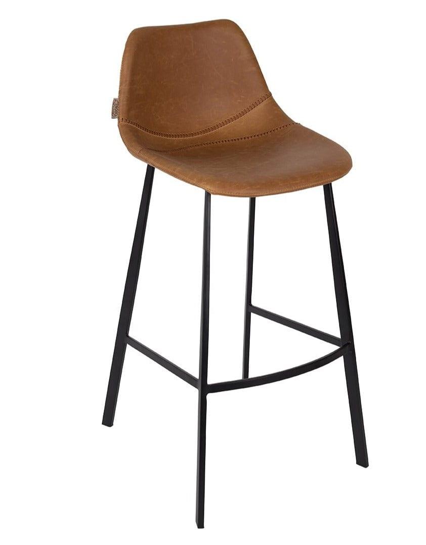 Stołek barowy FRANKY ekoskóra brązowy Dutchbone Eye on Design