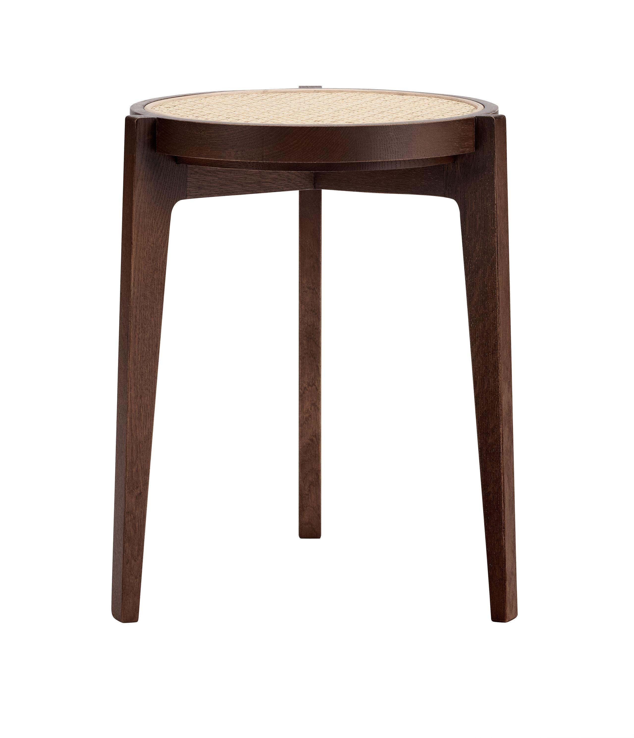 Stołek LE ROI ciemny dębowy z rattanem NORR11 Eye on Design