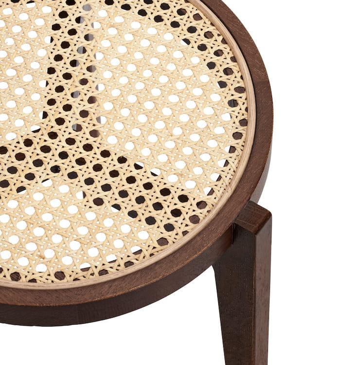 Stołek LE ROI ciemny dębowy z rattanem NORR11 Eye on Design