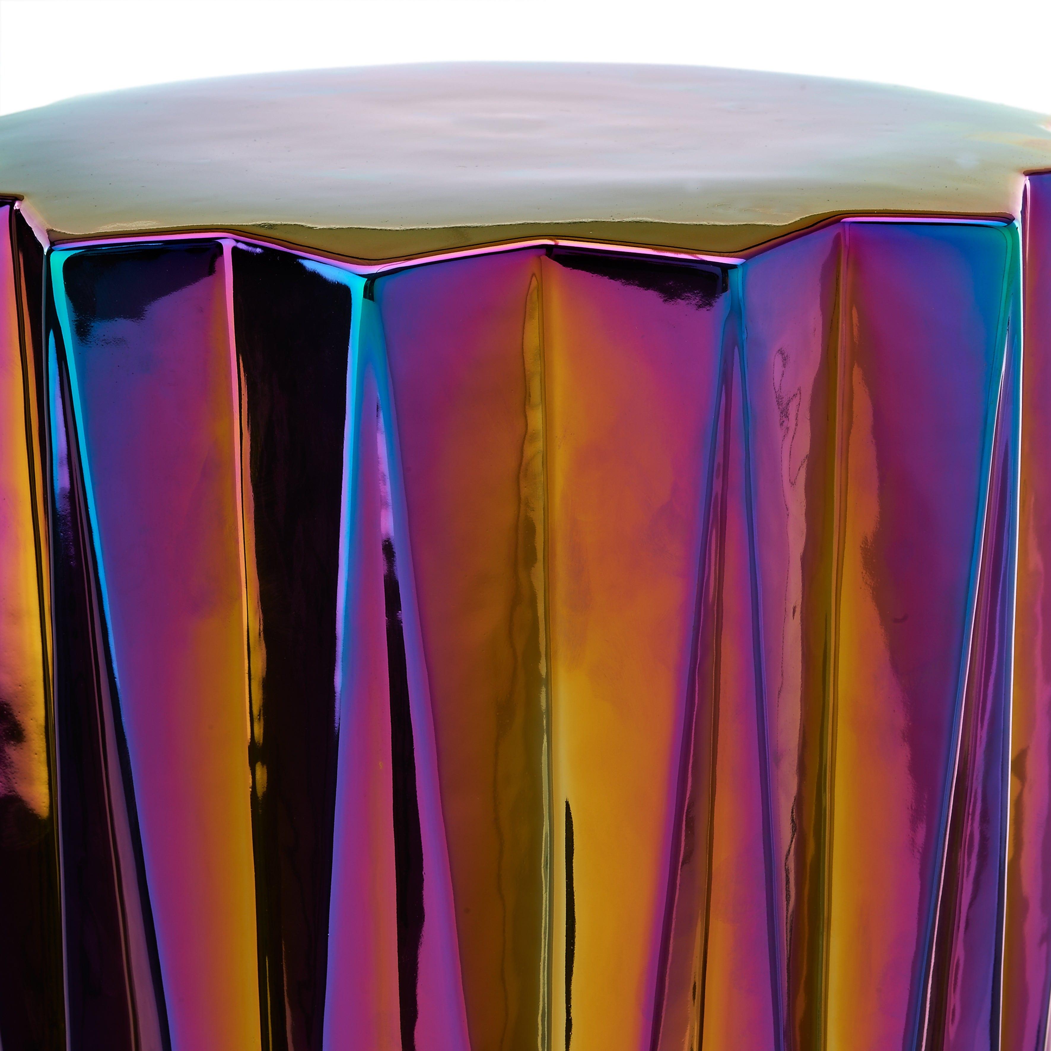 Stołek OILY FOLDS petrol Pols Potten Eye on Design