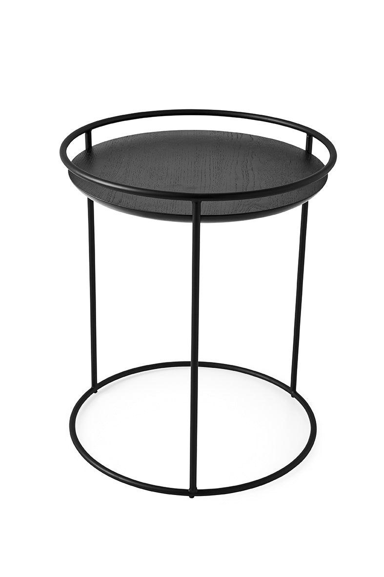 Stolik boczny ATOLLO czarna podstawa Calligaris 50 cm czarne matowe drewno Eye on Design
