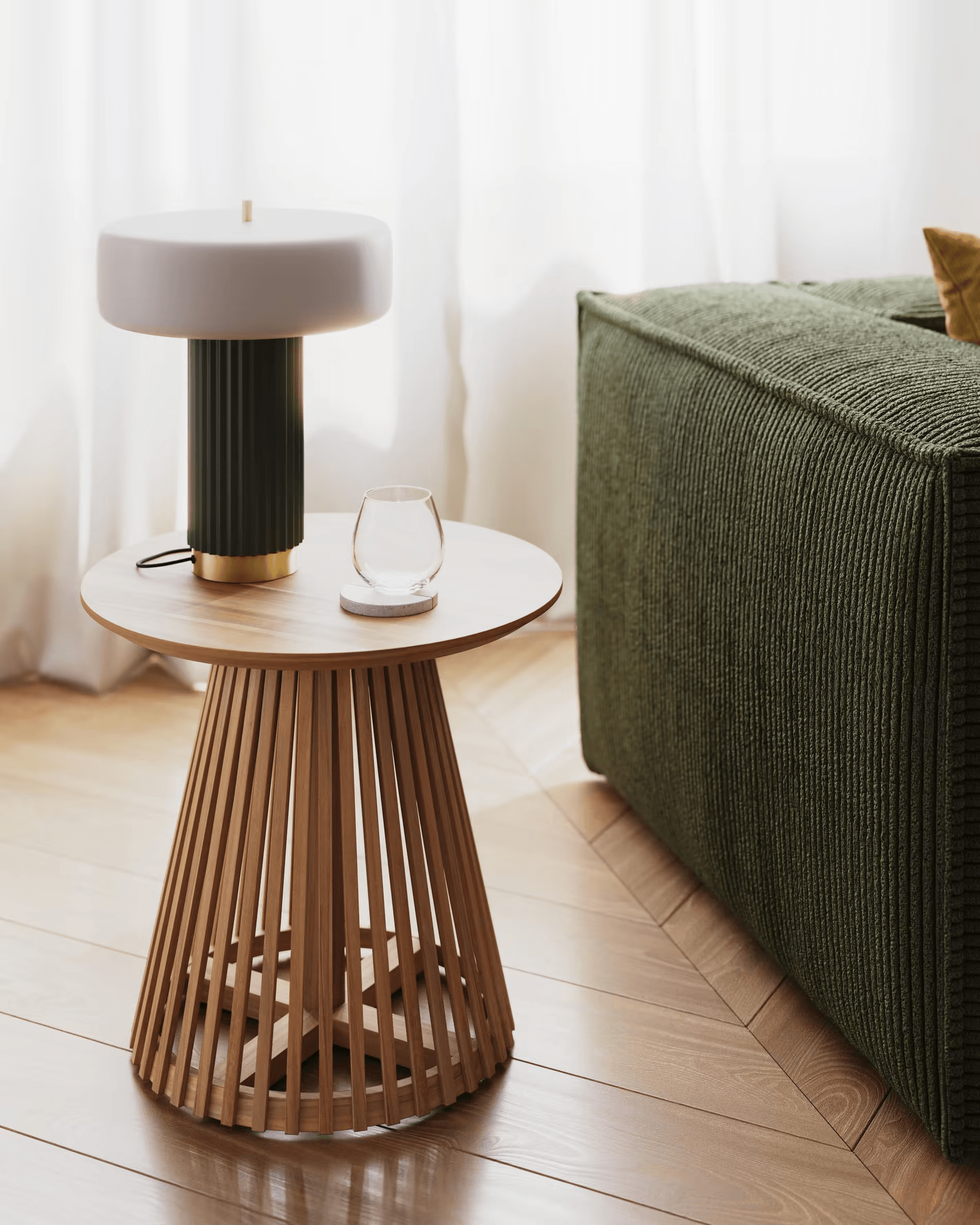 Stolik boczny JEANETTE lite drewno tekowe La Forma Eye on Design
