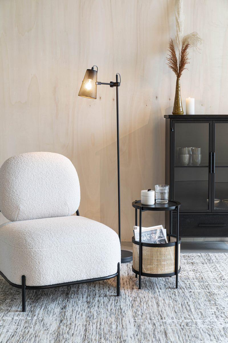 Stolik boczny MAKOTO czarny z rattanem White Label Living Eye on Design