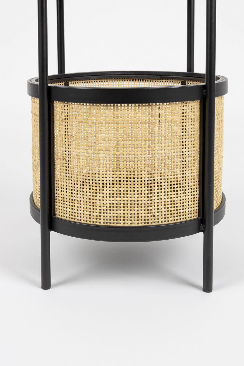 Stolik boczny MAKOTO czarny z rattanem White Label Living Eye on Design