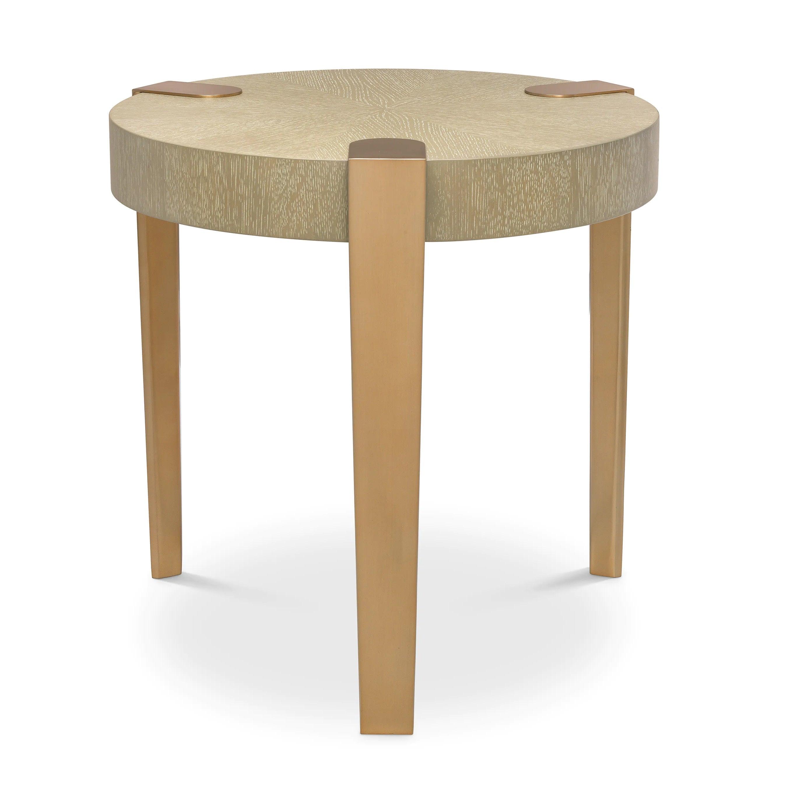 Stolik boczny OXNARD fornir dębowy z mosiądzem Eichholtz Eye on Design
