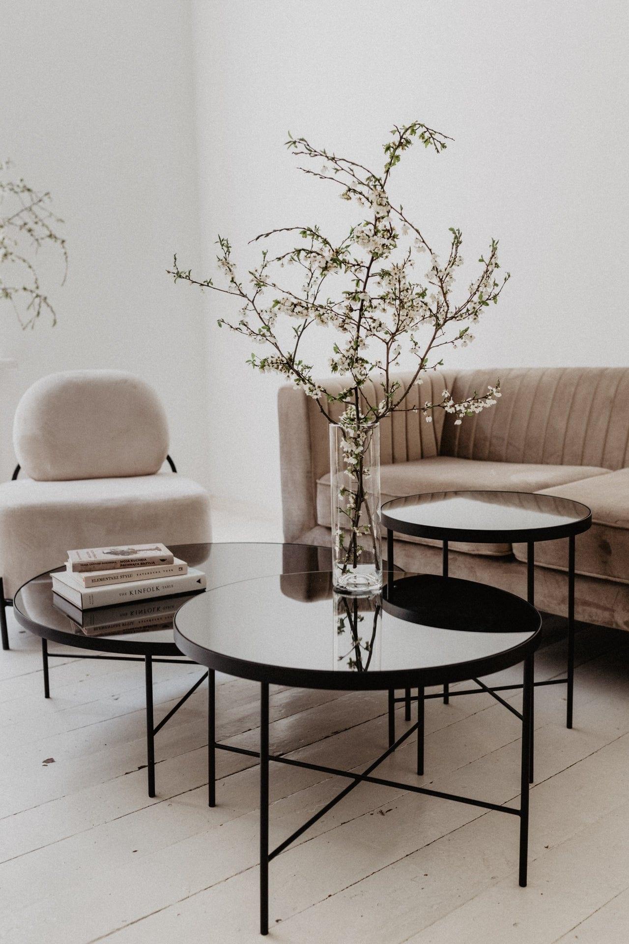 Stolik boczny TRE lustro tytanowe Nordifra Eye on Design