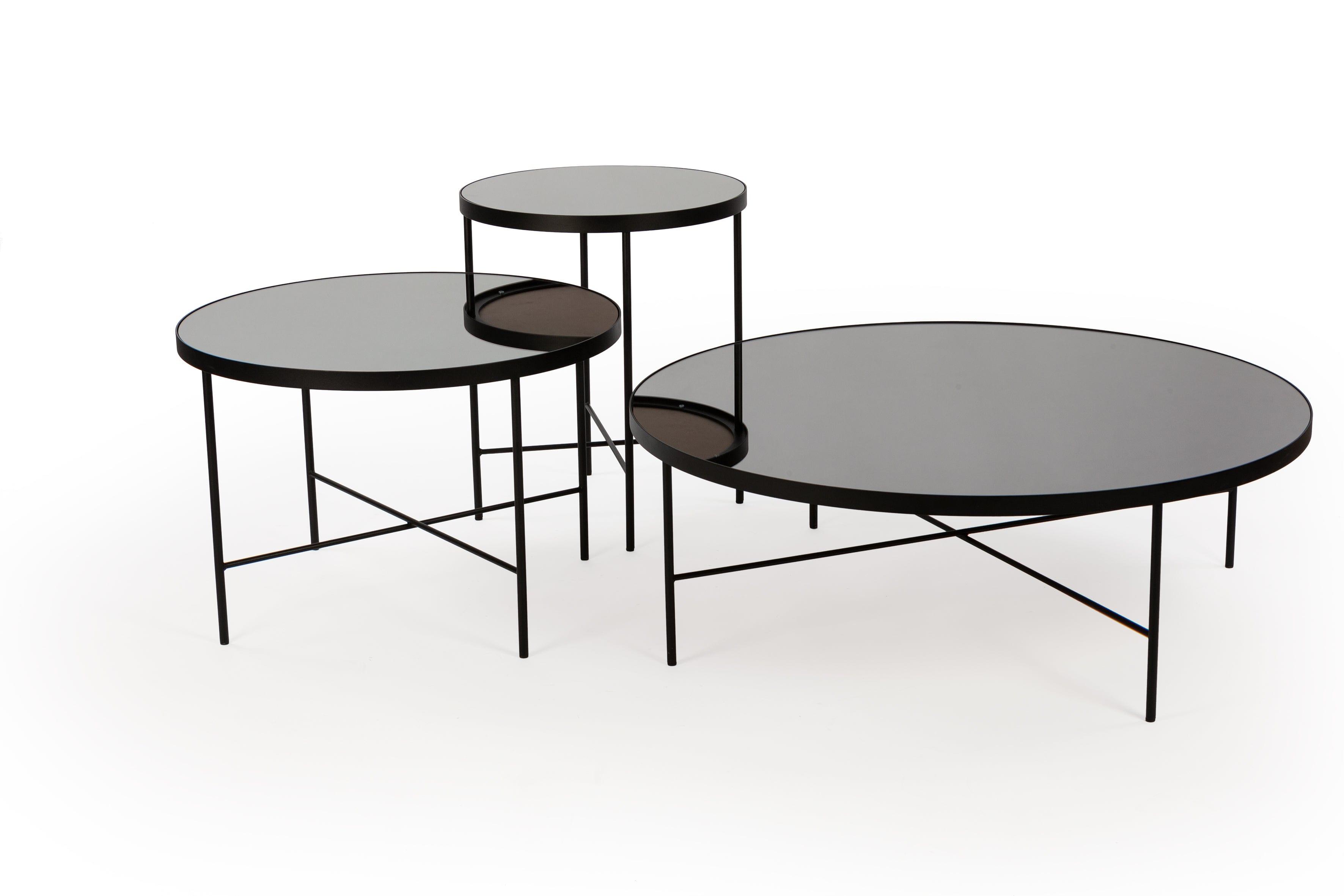 Stolik boczny TRE lustro tytanowe Nordifra Eye on Design