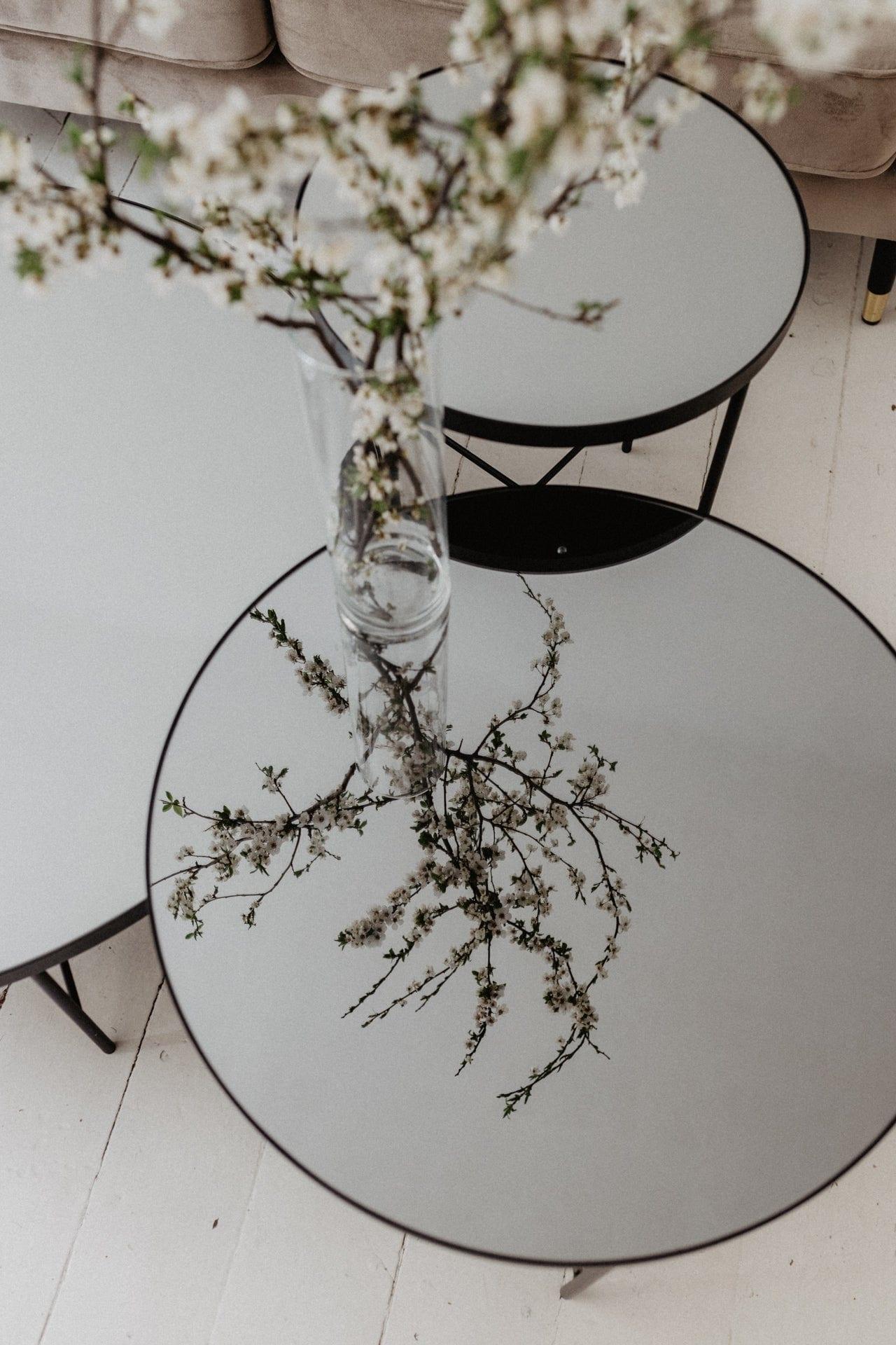 Stolik boczny TRE lustro tytanowe Nordifra Eye on Design