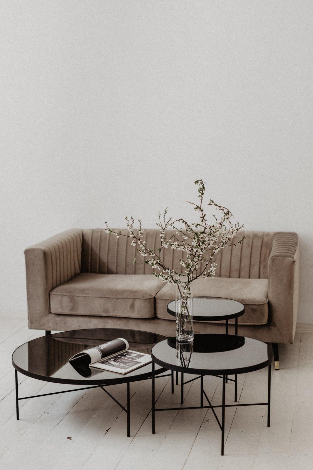 Stolik boczny TRE lustro tytanowe Nordifra Eye on Design