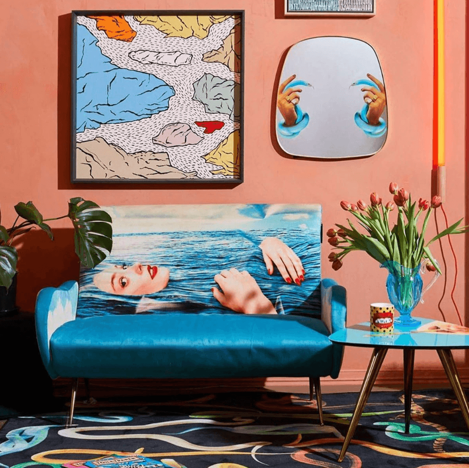 Stolik DRILL turkusowy Seletti Eye on Design
