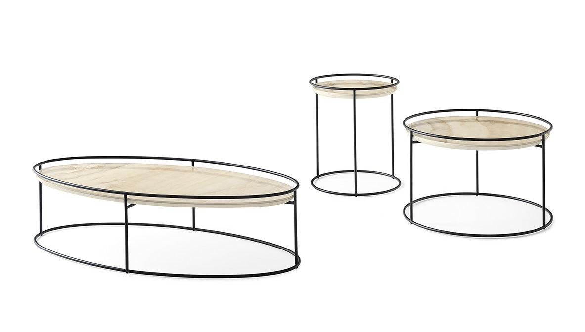 Stolik kawowy ATOLLO czarna podstawa Calligaris Eye on Design