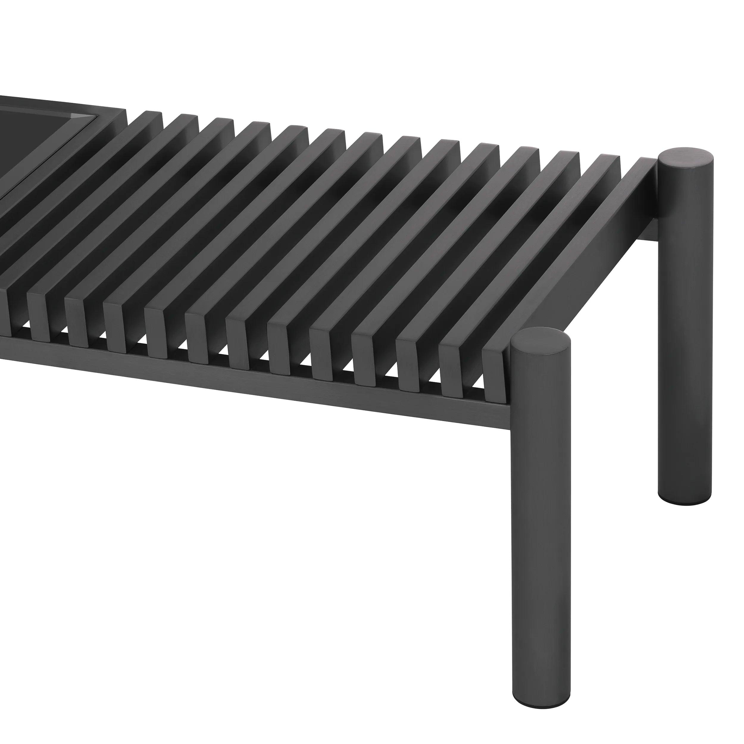 Stolik kawowy BIBI czarne szkło z czarną podstawą Eichholtz Eye on Design