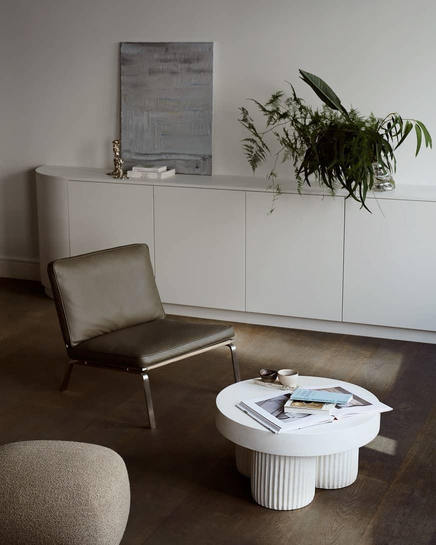Stolik kawowy GEAR biały beton NORR11 Eye on Design